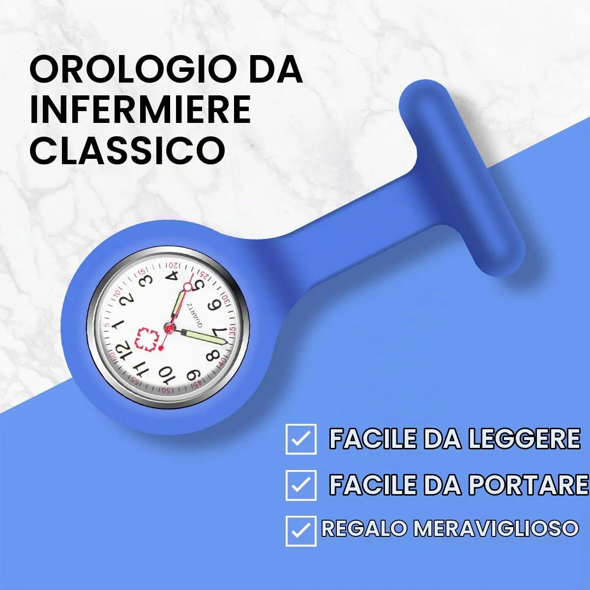 Vicloon Orologio da Infermiere in Silicone con Spilla, 3 Pezzi - immagine 3