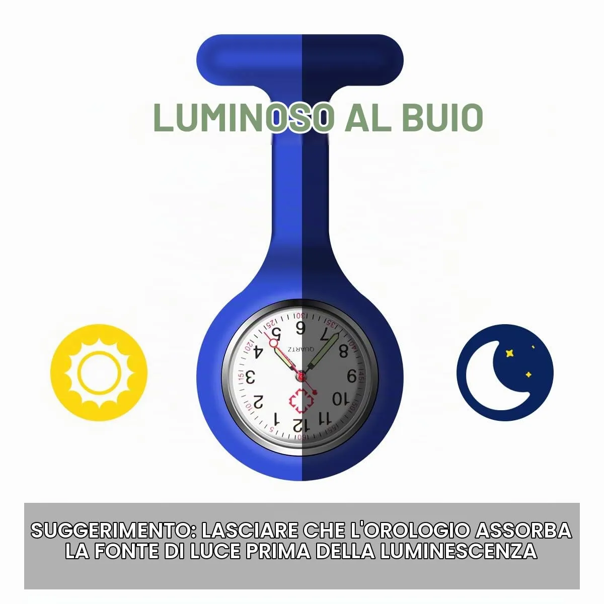 Vicloon Orologio da Infermiere in Silicone con Spilla, 3 Pezzi - immagine 4