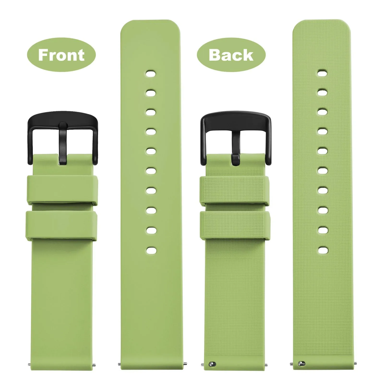 WOCCI Cinturino in Silicone 19mm per Orologi con Fibbia Nera - Matcha Verde - immagine 4
