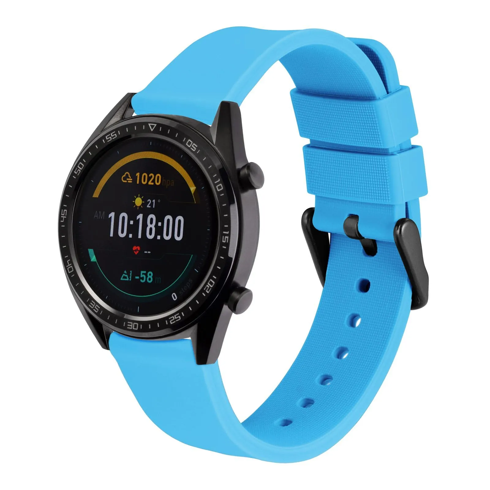 WOCCI Cinturino in Silicone per Orologio 19mm con Fibbia Nera, Cielo Blu - immagine 8