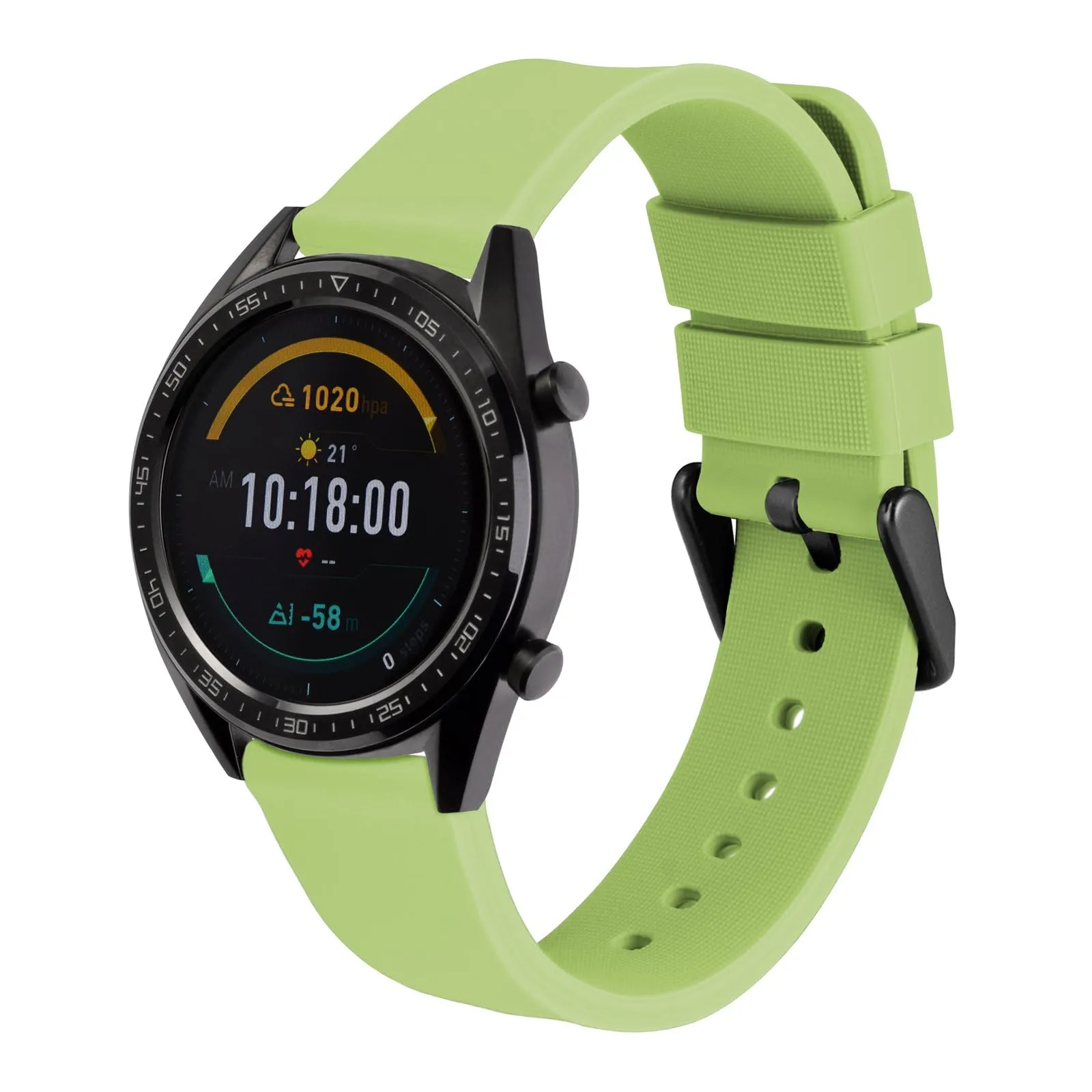 WOCCI Cinturino in Silicone 21mm per Orologi con Fibbia Nera (Matcha Verde) - immagine 8