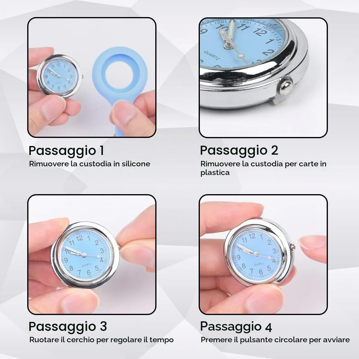 Vicloon Orologio da Infermiere in Silicone con Spilla, 3 Pezzi - immagine 5