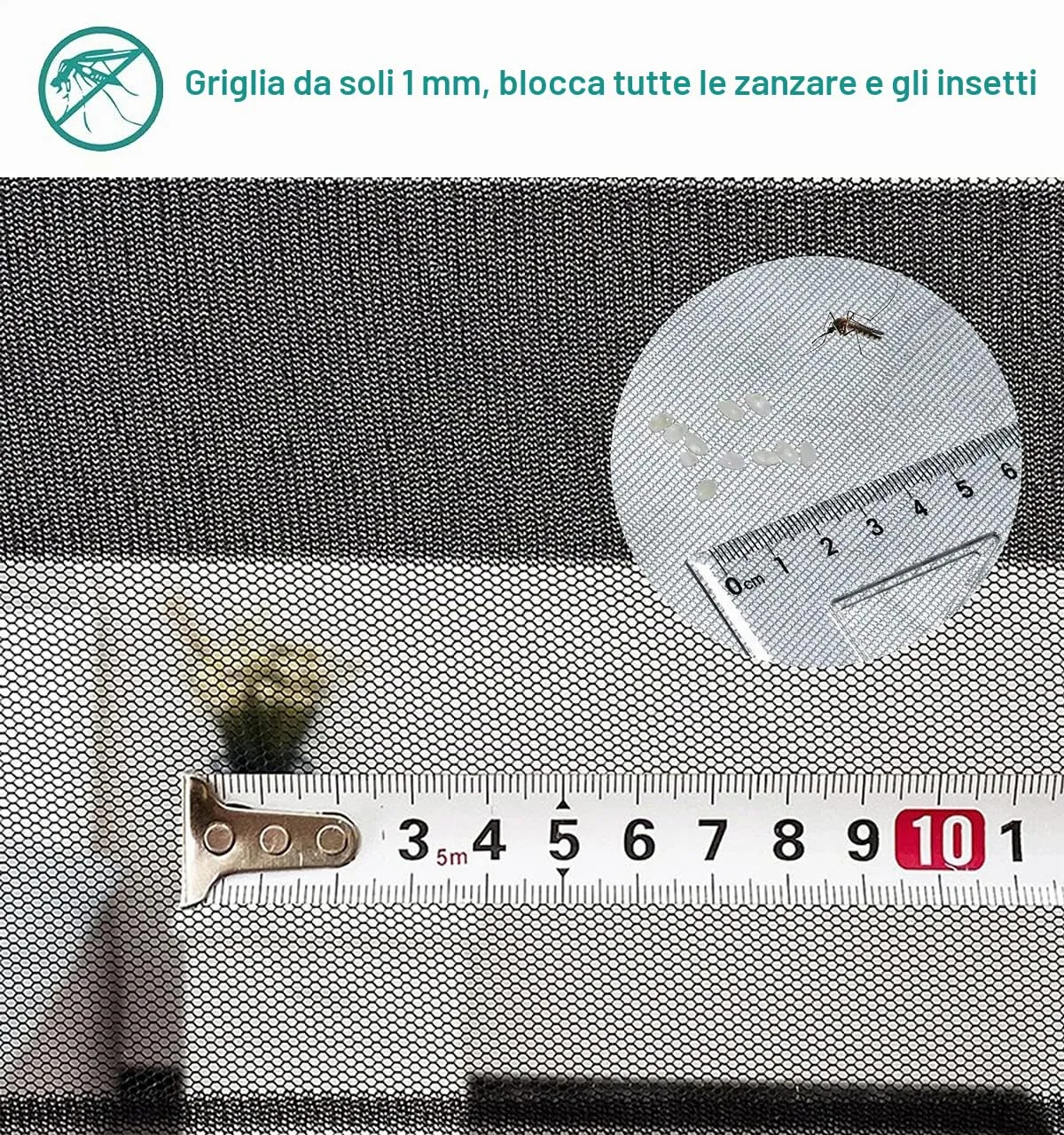 Meet Beauty Zanzariera Magnetica per Porte, 95x215 cm, Nero - immagine 4