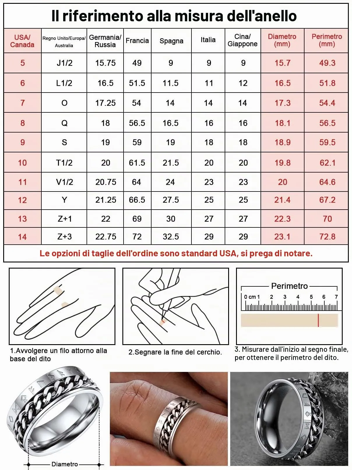 FaithHeart Anello Rune Vichingo in Acciaio Inossidabile, Girevole, Misura 54 - immagine 6
