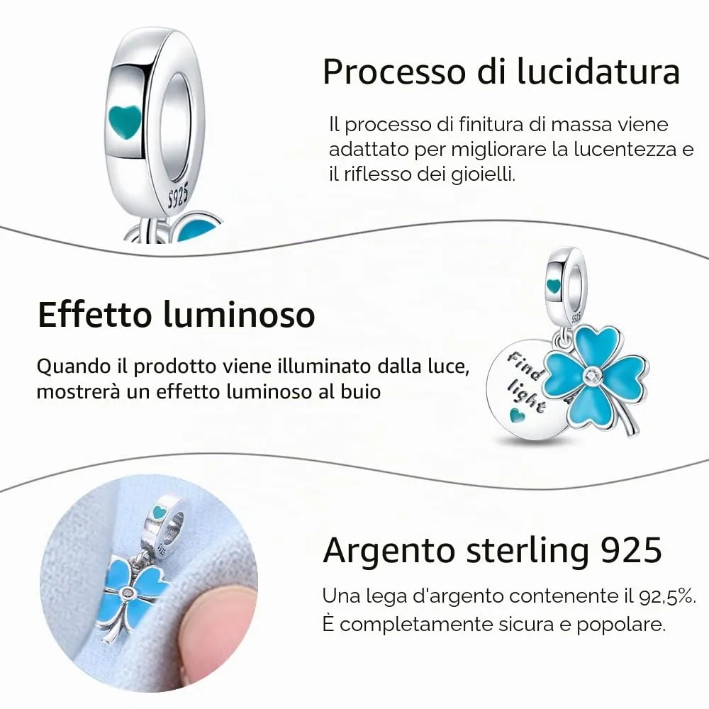 Pandach Bead Charm in Argento Sterling 925 con Cubic Zirconia per Braccialetti e Collane Europei - immagine 5