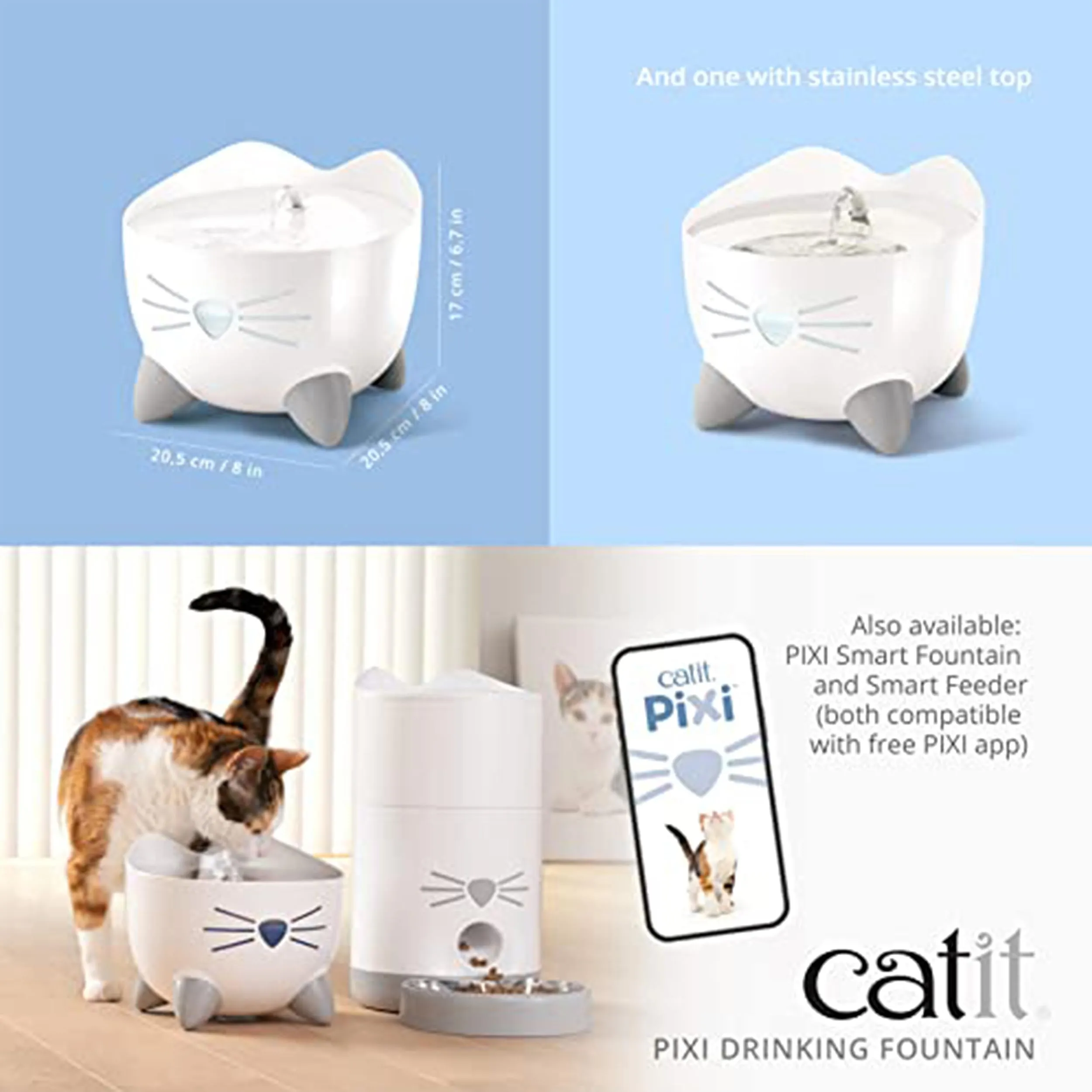 Catit Pixi Water Fountain, 2.5L, White - immagine 6