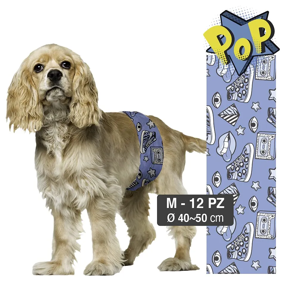 Croci Dog Nappy Pop Fascia Assorbente per Cani Maschi, Taglia M (40-50 cm), 12 pz - immagine 2