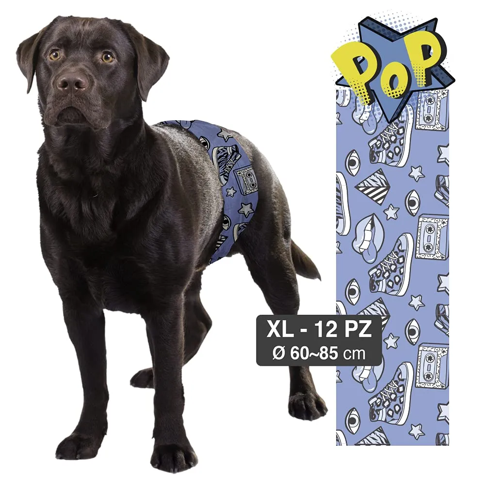 Croci Dog Nappy Pop Fascia Assorbente per cani maschi, Taglia XL (60-85 cm), 12 pz - immagine 2