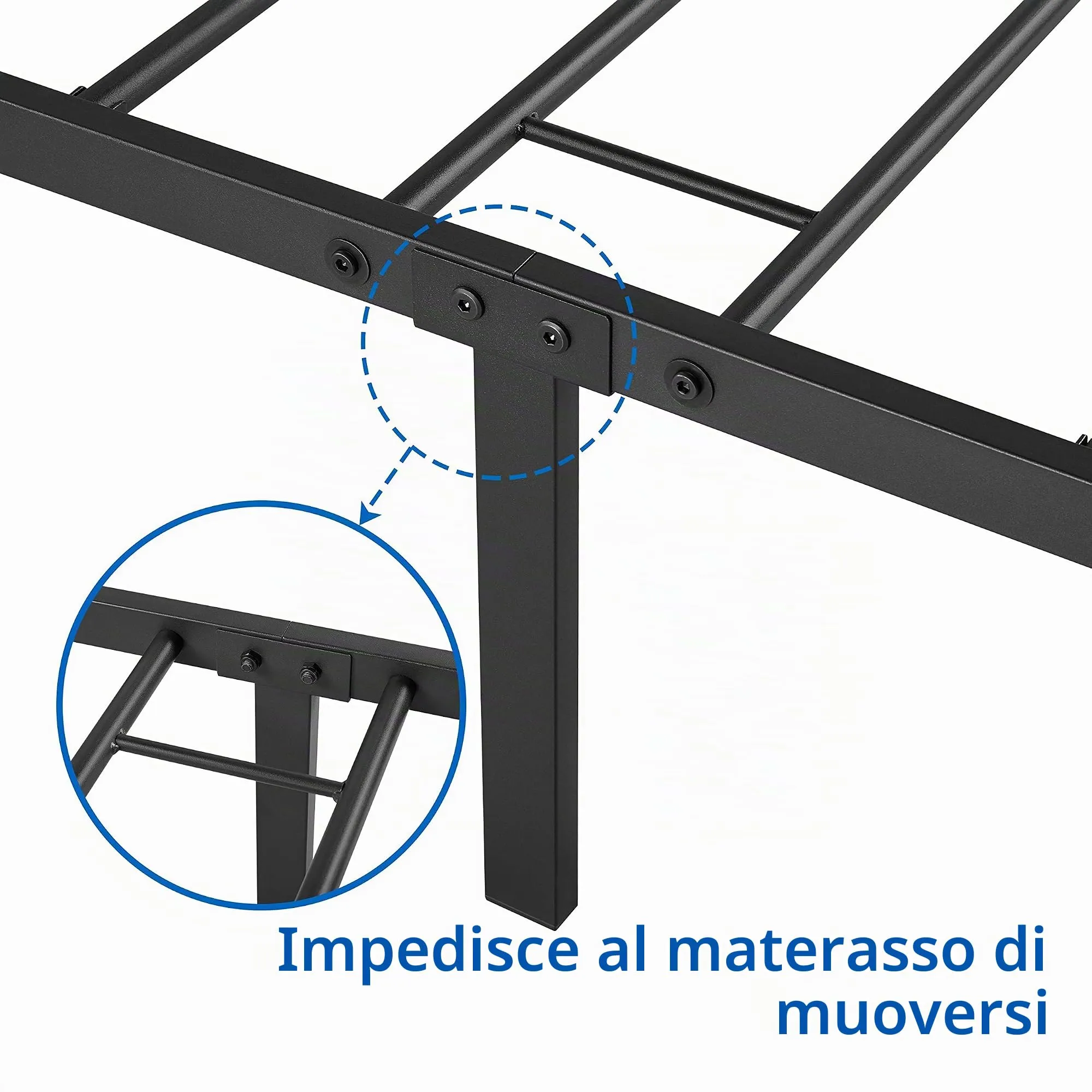Yaheetech Struttura Letto Singolo in Ferro per Materasso 90 x 190 cm - immagine 7