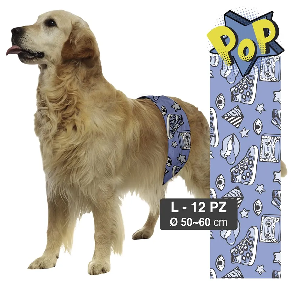 Croci Dog Nappy Pop Fascia Assorbente per Cani Maschi, Taglia L (50-60 cm), 12 pz - immagine 2