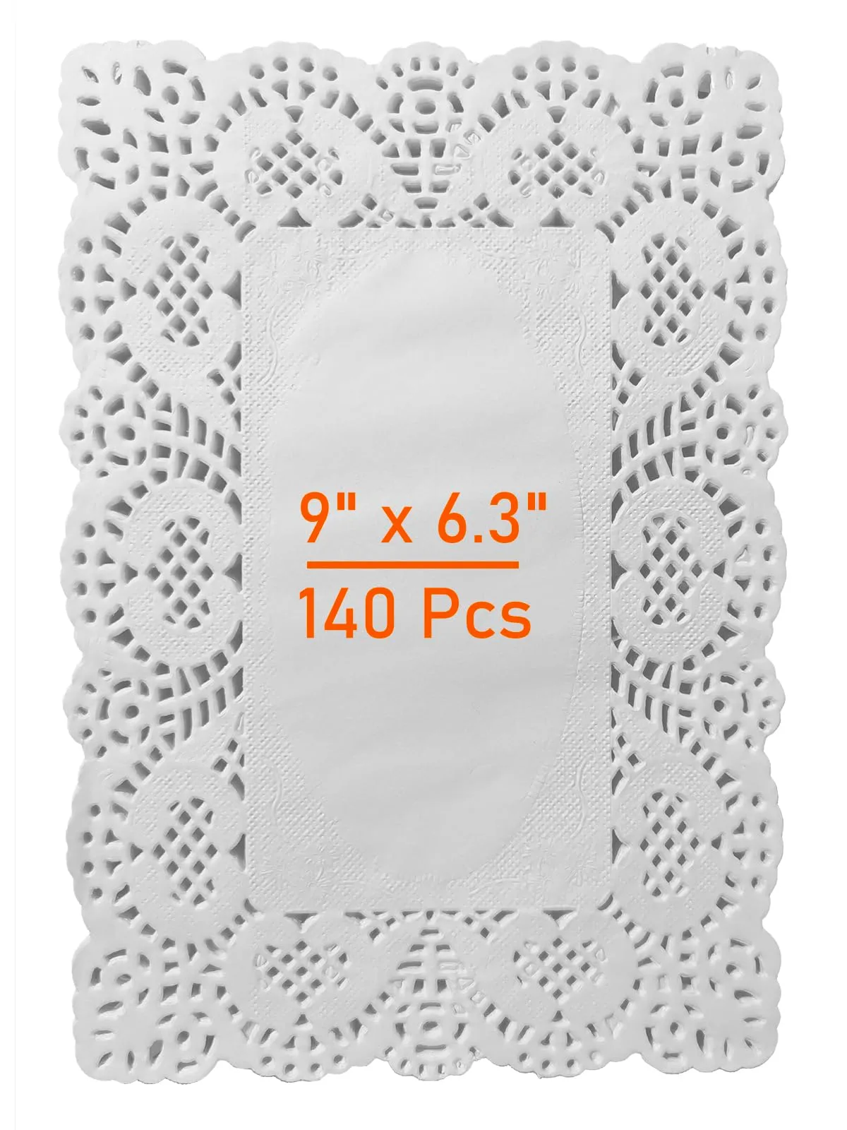 Lahviuu Centrini di Carta Rettangolare in Pizzo, 140 Pezzi, Bianco, 23x16cm - immagine 1