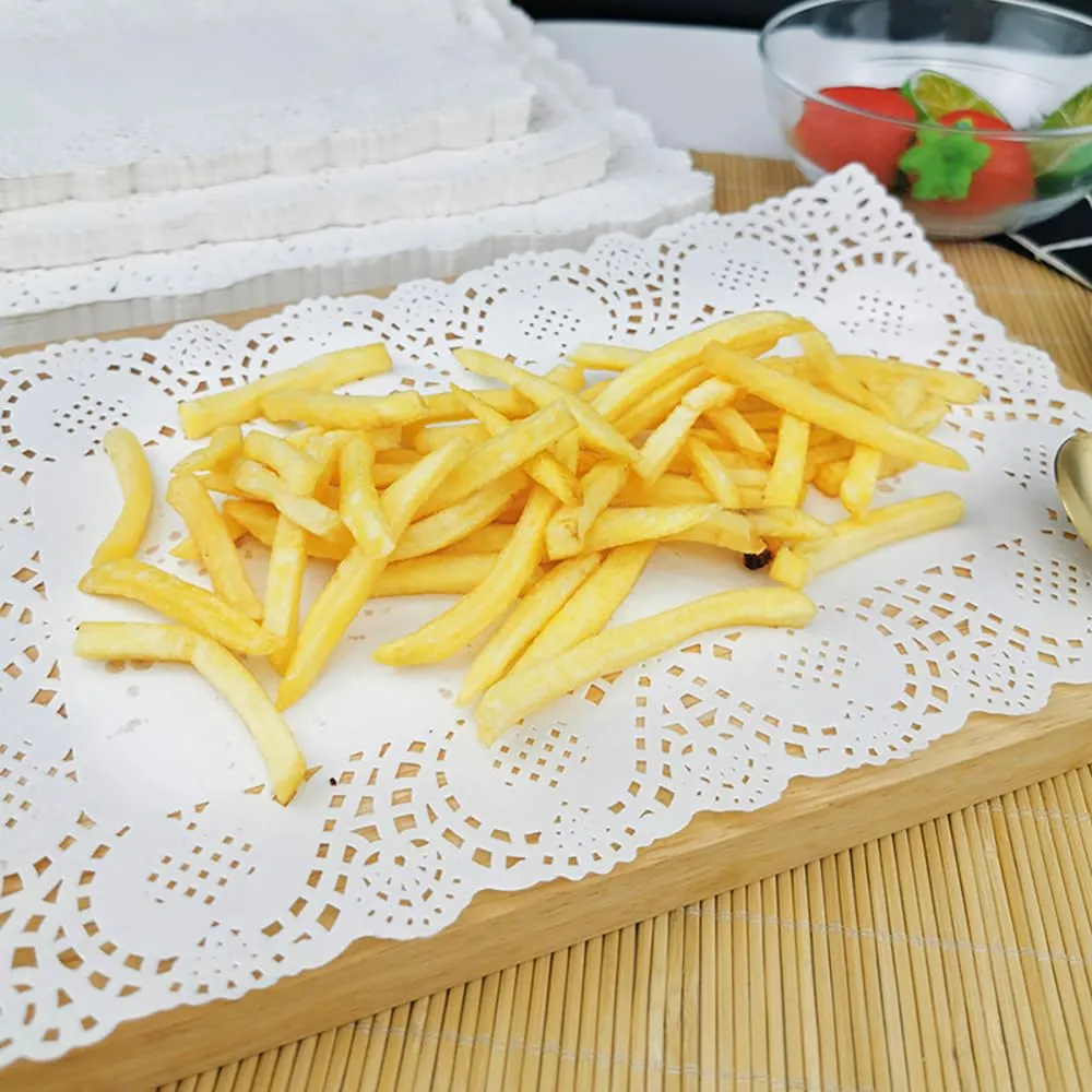Lahviuu Centrini di Carta Rettangolare in Pizzo, 140 Pezzi, Bianco, 23x16cm - immagine 6