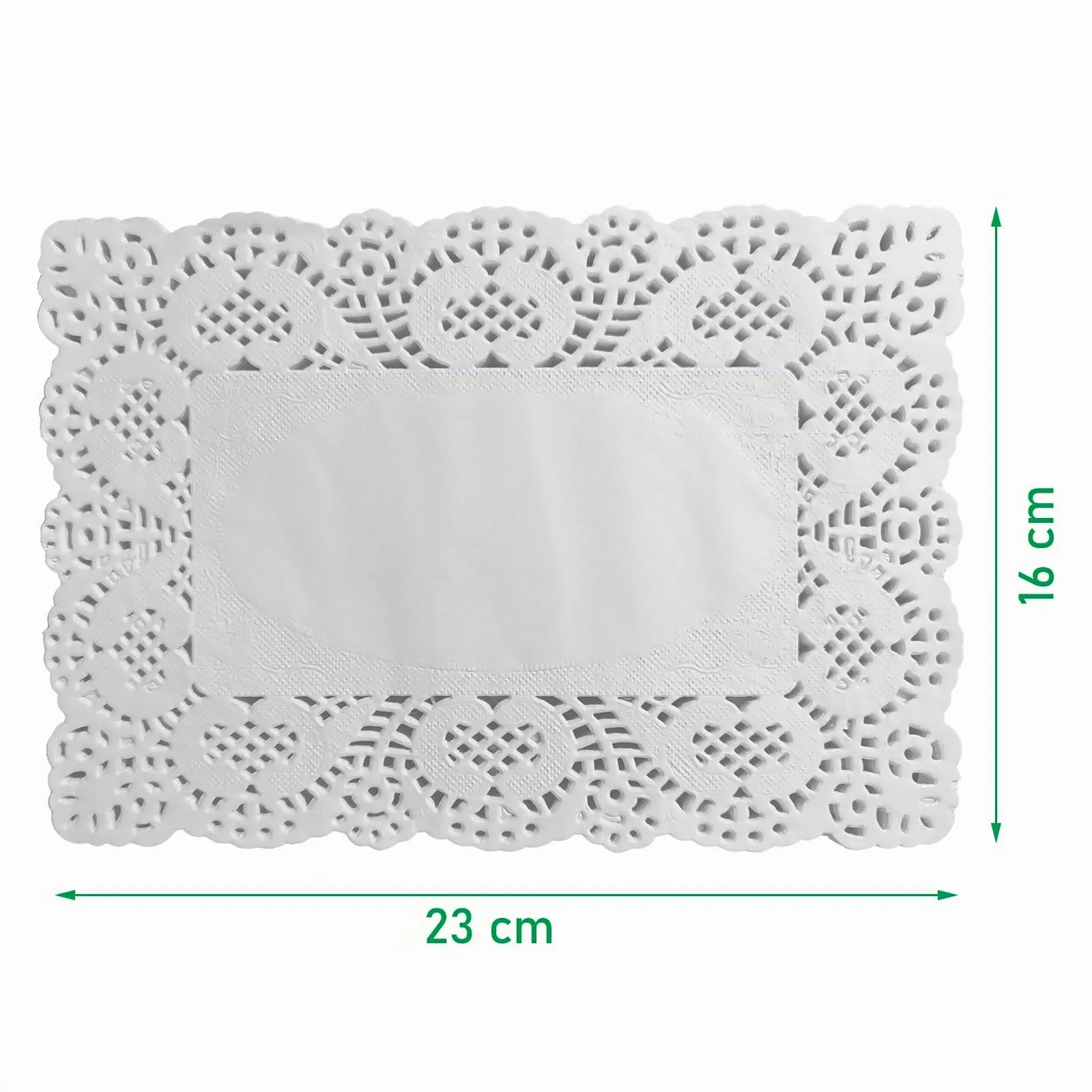 Lahviuu Centrini di Carta Rettangolare in Pizzo, 140 Pezzi, Bianco, 23x16cm - immagine 7