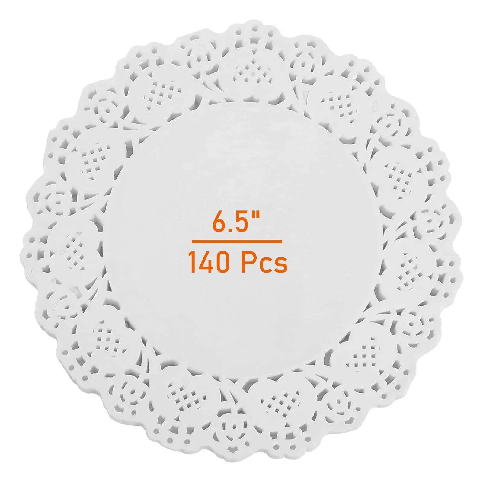 Lahviuu Centrini di Carta Rotondi in Pizzo, 140 Pezzi, Bianco, 16.5x16.5 cm - immagine 1
