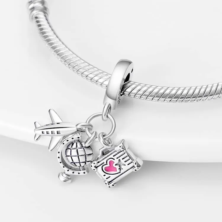 Pandach Bead Charm in Argento Sterling 925 con Cubic Zirconia per Braccialetti e Collane Europei - immagine 2