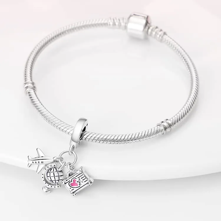 Pandach Bead Charm in Argento Sterling 925 con Cubic Zirconia per Braccialetti e Collane Europei - immagine 3