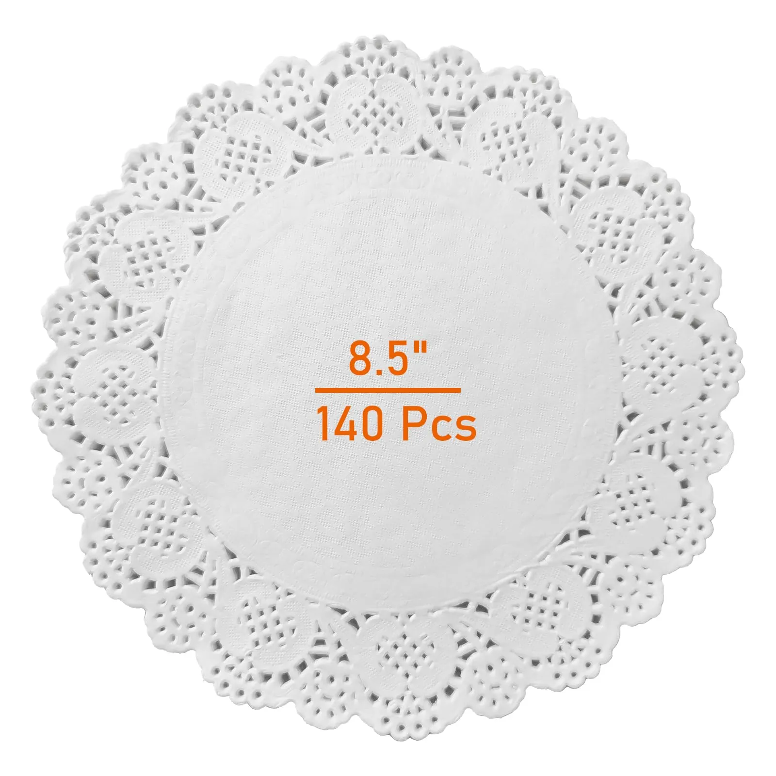 Lahviuu Centrini di Carta in Pizzo Rotondi, 140 Pezzi, Bianco, 21.5x21.5 cm - immagine 1
