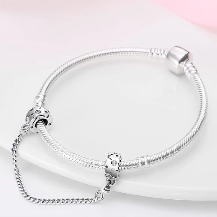 Pandach Bead Charm in Argento Sterling 925 con Cubic Zirconia per Braccialetti e Collane Europei - immagine 3