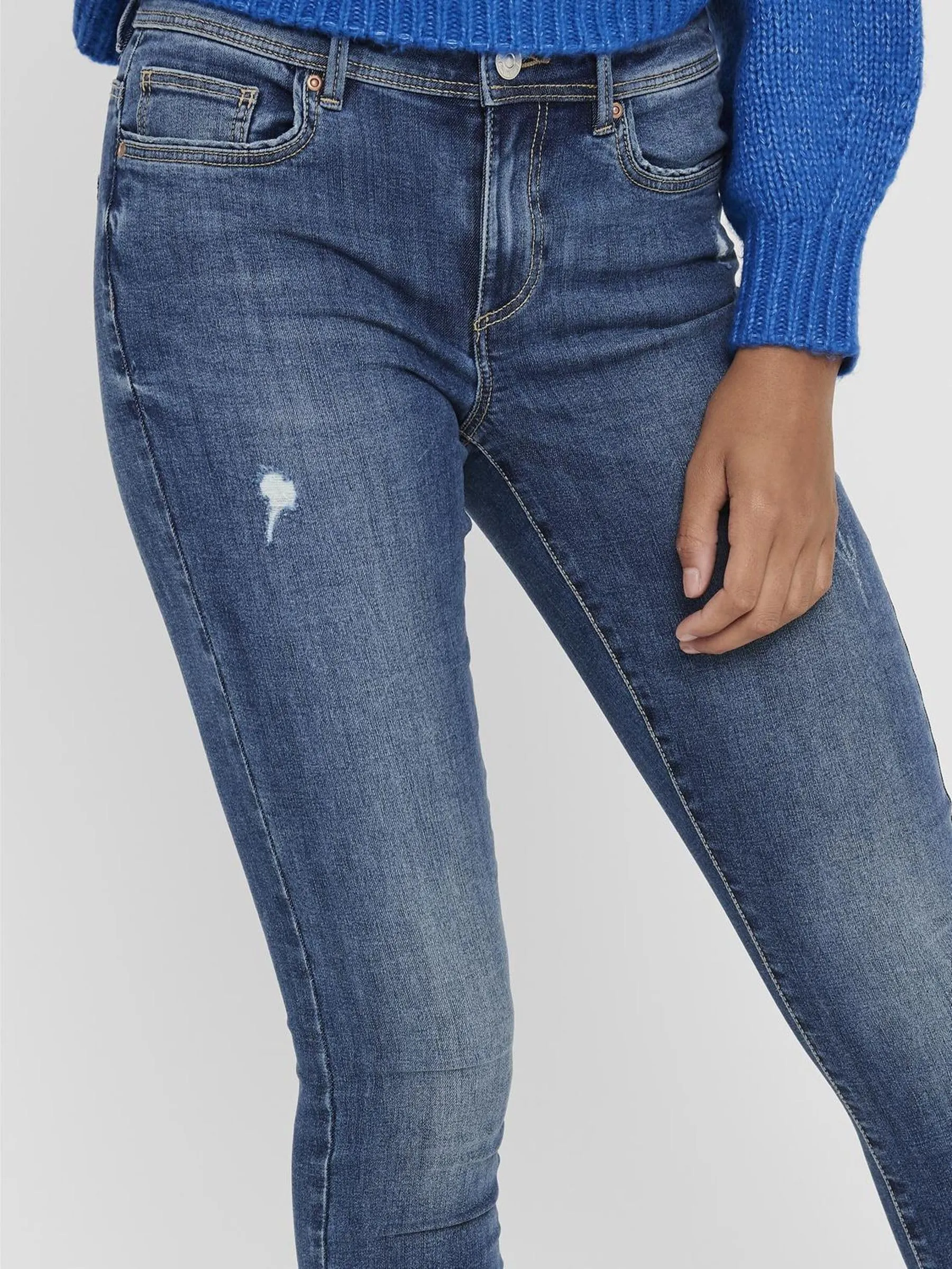 ONLY Damen Onlwauw Mid Skinny Bj114-3 Noos Medium Blue Denim S/30L - immagine 8