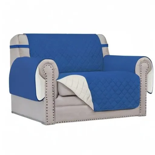 Easy-Going Copridivano Reversibile per Poltrona Extra Large, Blu/Avorio - immagine 8