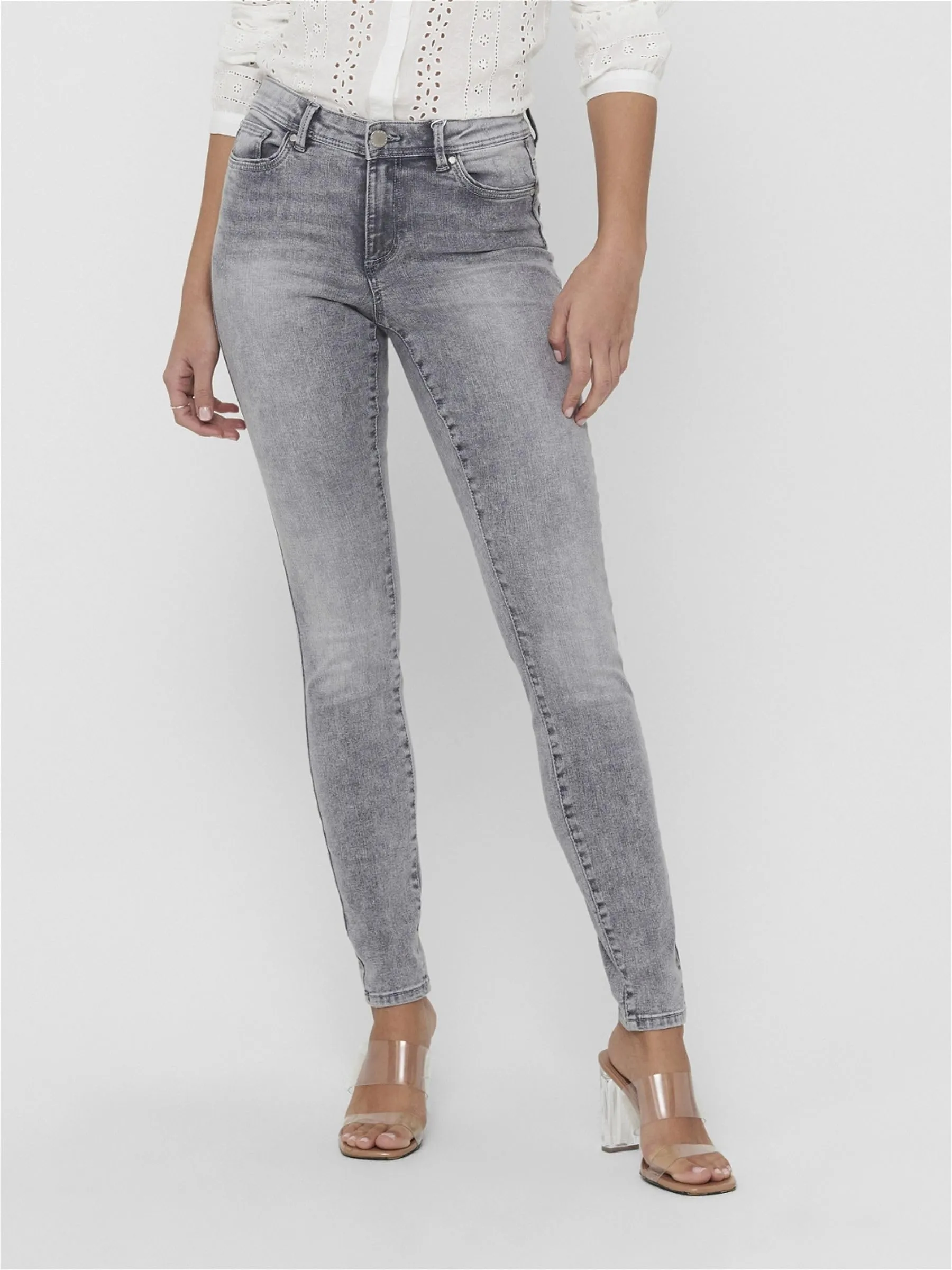 ONLY Life Mid SK BB BJ694 Noos Skinny Jeans, Denim Grigio Medio, L Donna - immagine 2