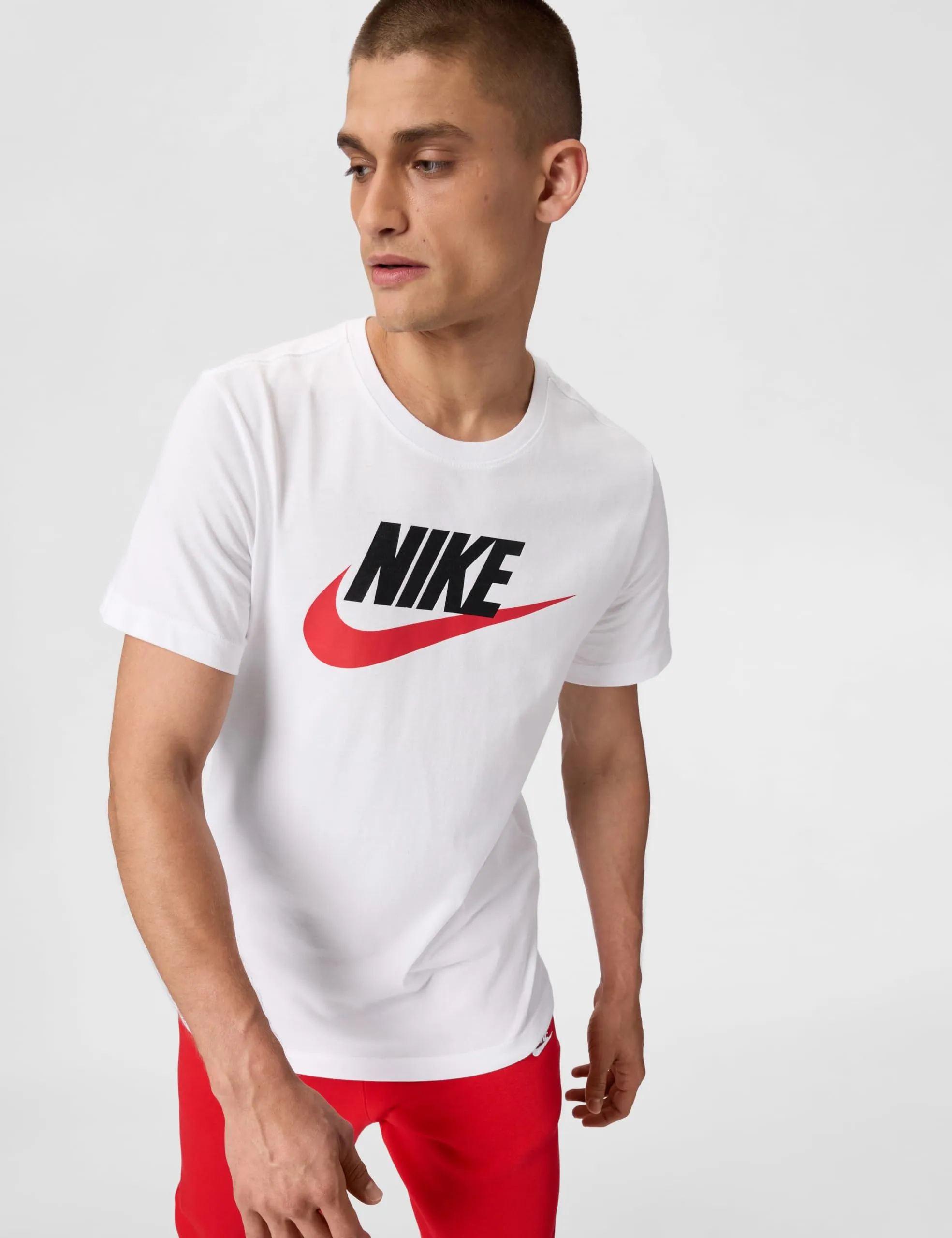 Nike Sportswear T-Shirt - White/Black/(University Red) - S - AR5004-100 - immagine 6