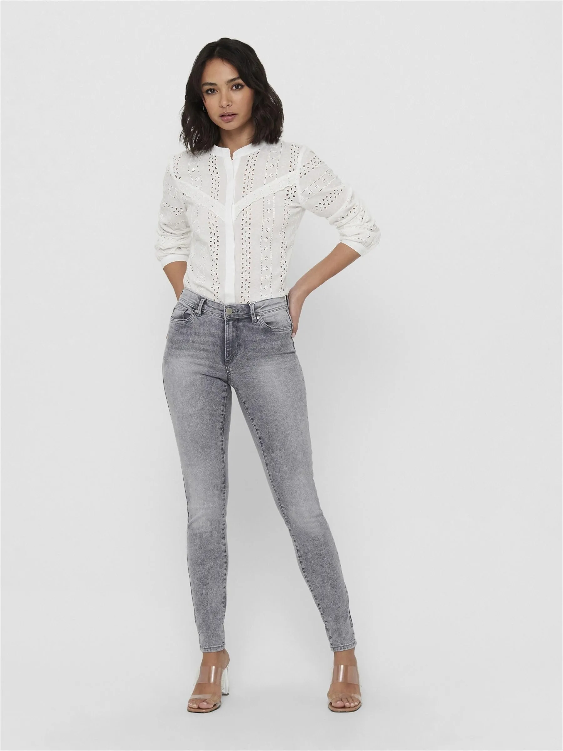 ONLY Life Mid SK BB BJ694 Noos Jeans, Denim Grigio Medio, XS - immagine 3