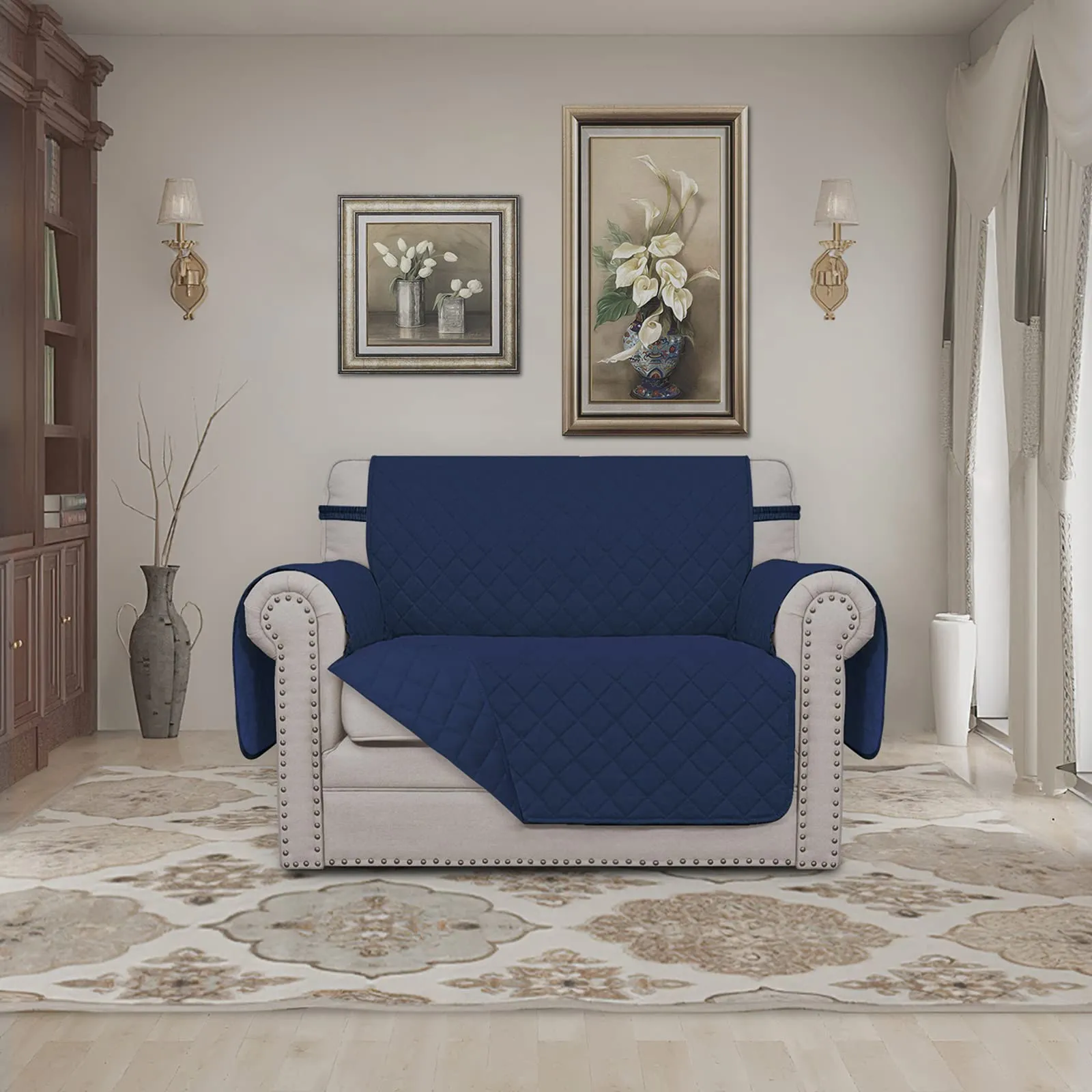 Easy-Going Copridivano Oversize Reversibile e Impermeabile, Blu Navy - immagine 2