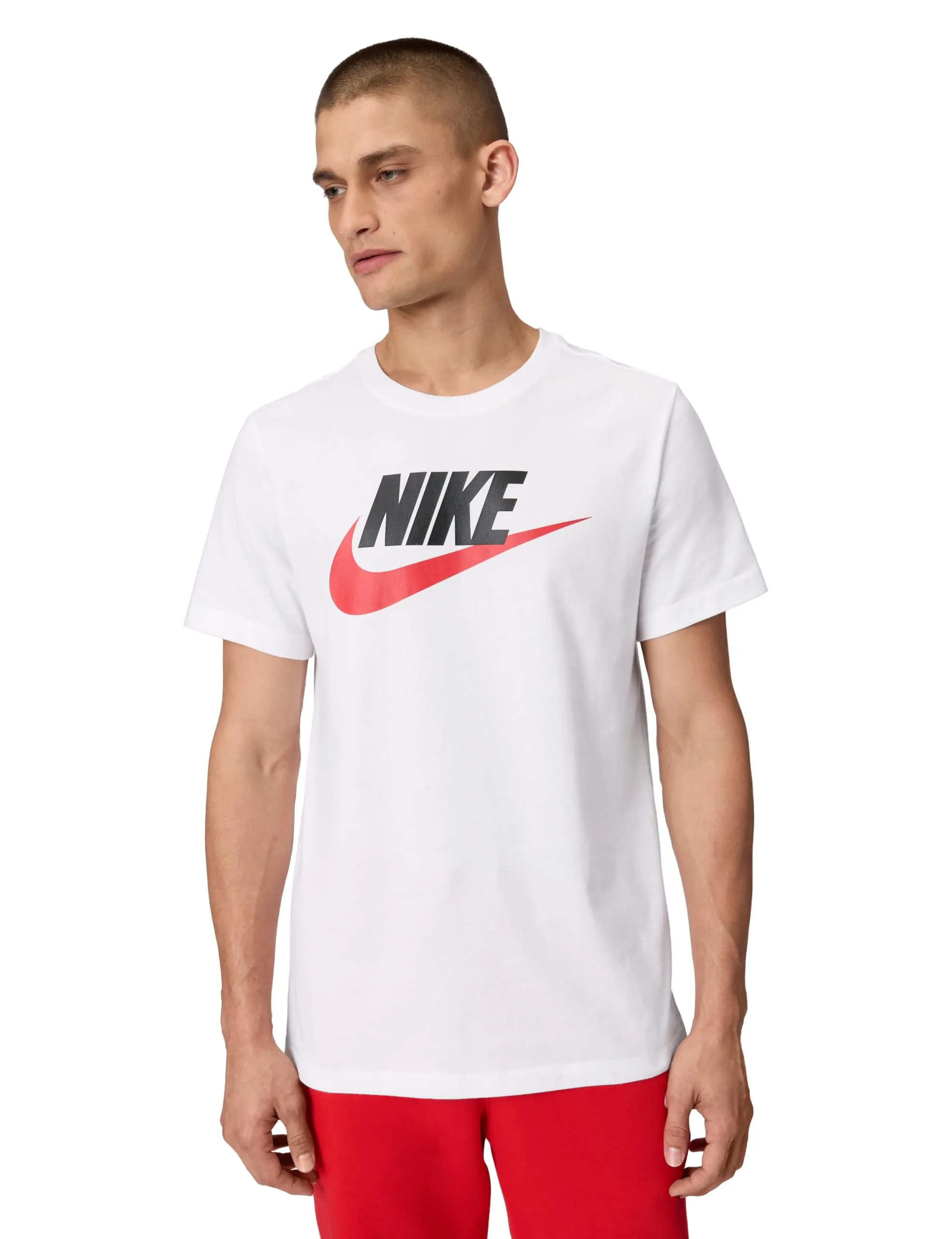 Nike Sportswear T-Shirt Unisex-Adulto, White/Black/University Red, L - immagine 1