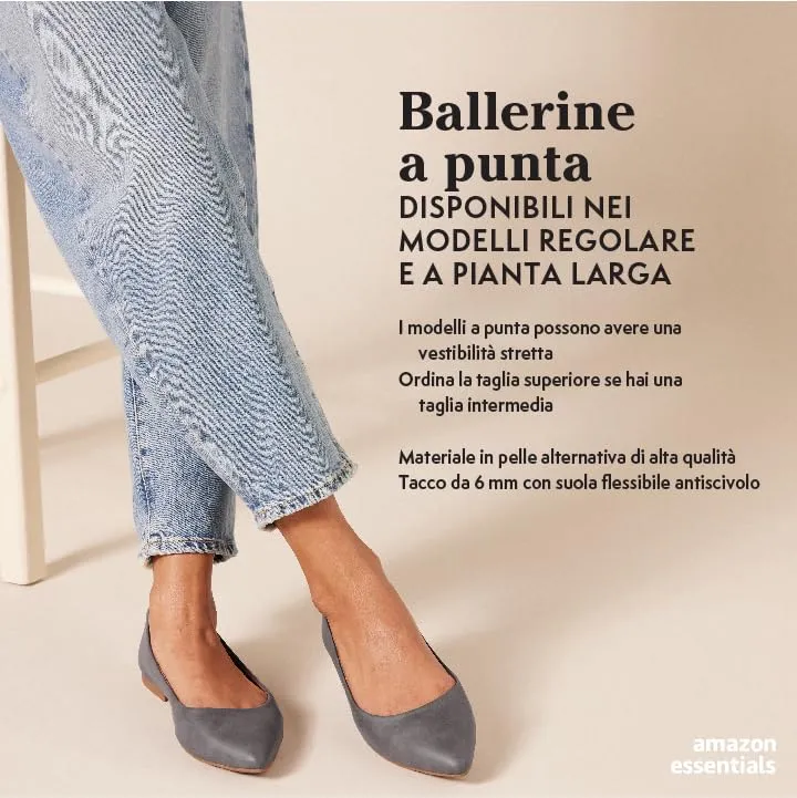 Amazon Essentials Ballerine da donna a punta, Marrone Leopardata, 39 EU - immagine 9