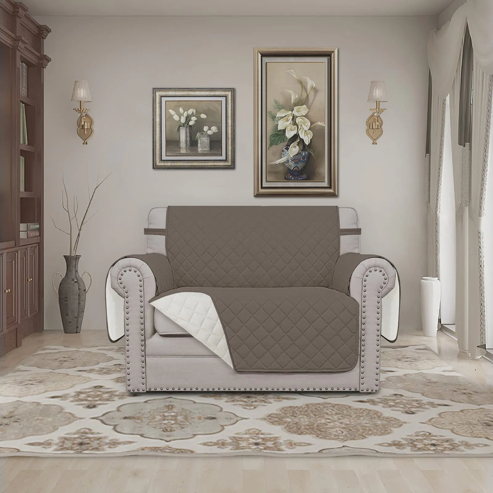 Easy-Going Copridivano Reversibile per Poltrona Extra Large, Tortora - immagine 2