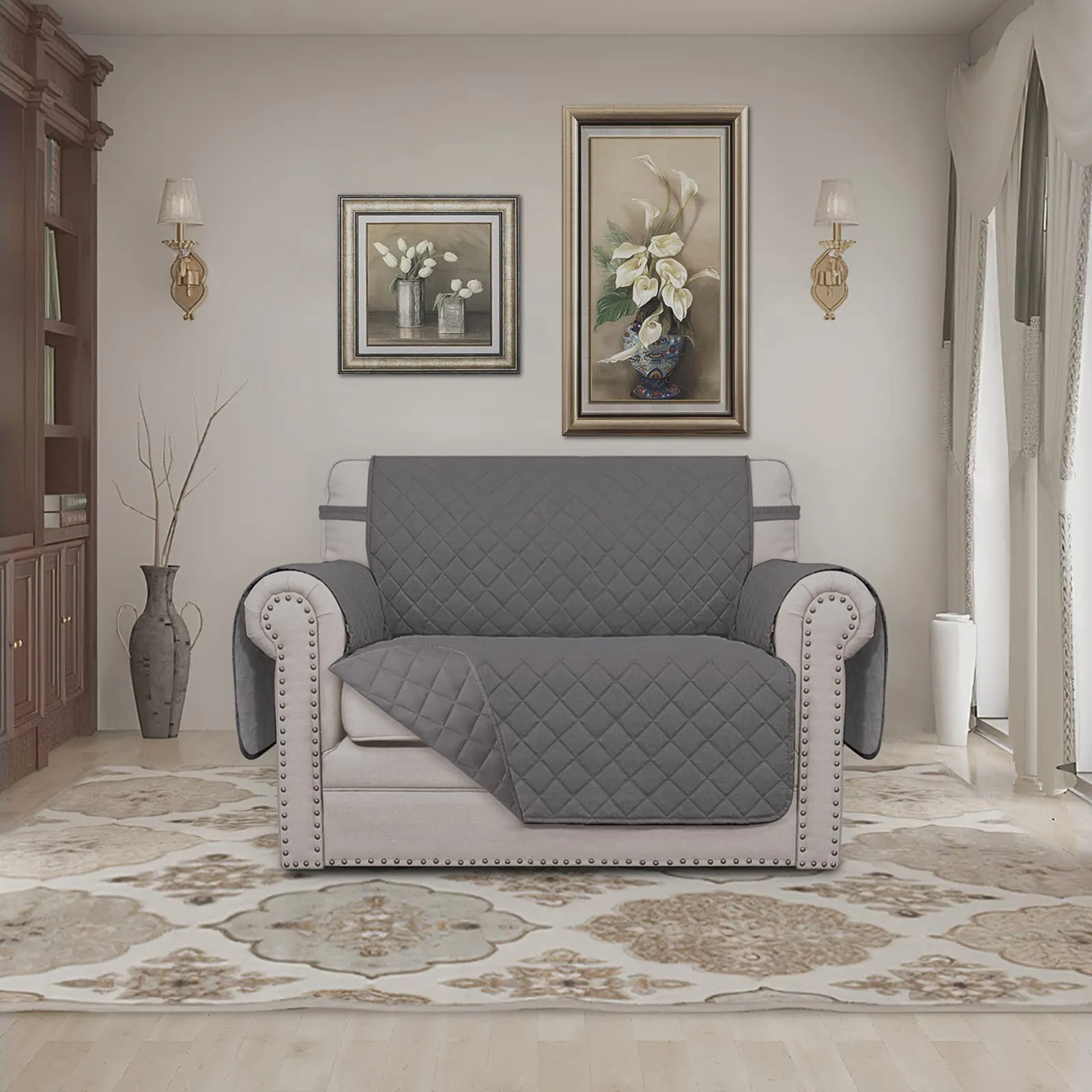Easy-Going Copridivano Oversize Reversibile e Impermeabile, Grigio/Grigio - immagine 2