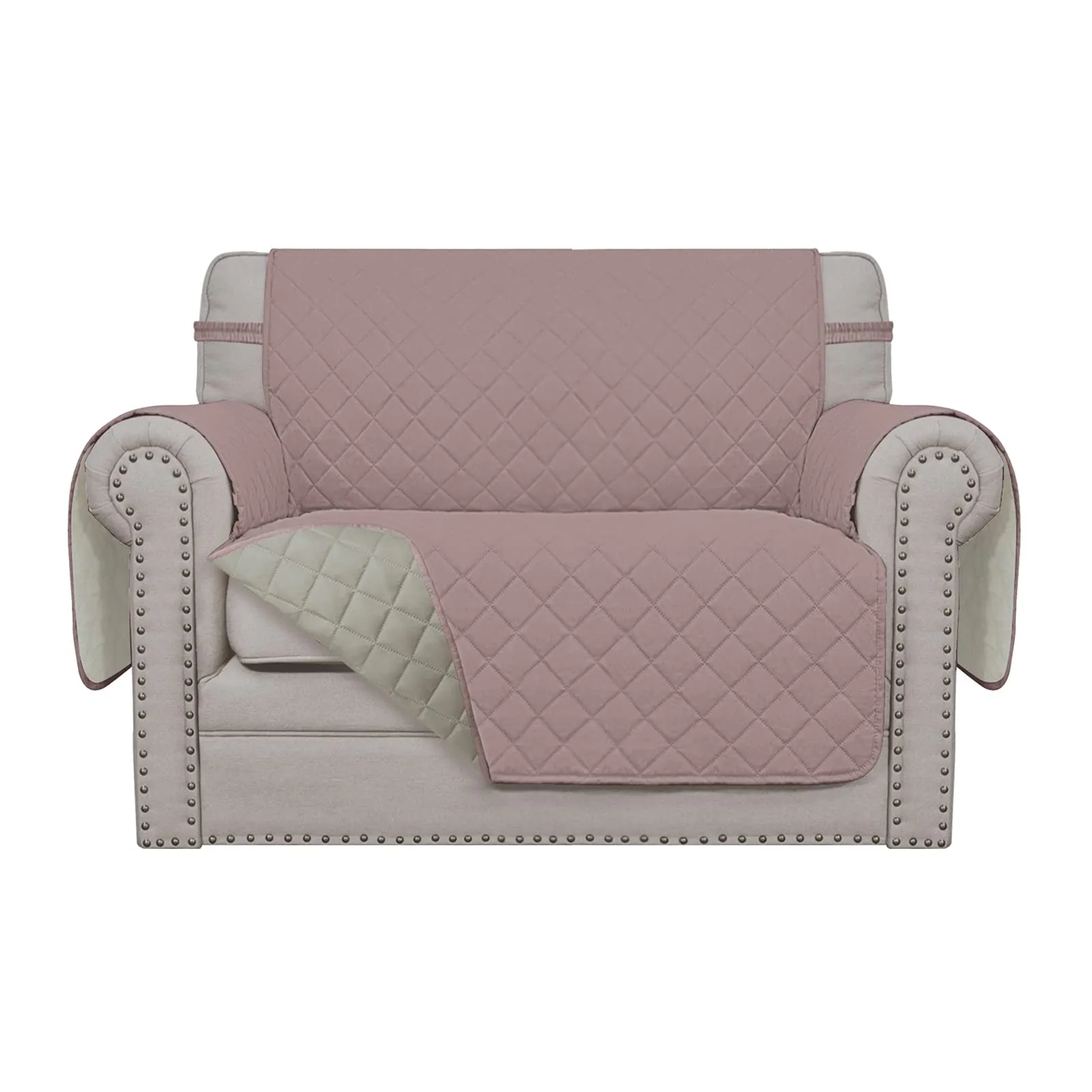 Easy-Going Copridivano Oversize Reversibile e Impermeabile, Rosa/Beige - immagine 1