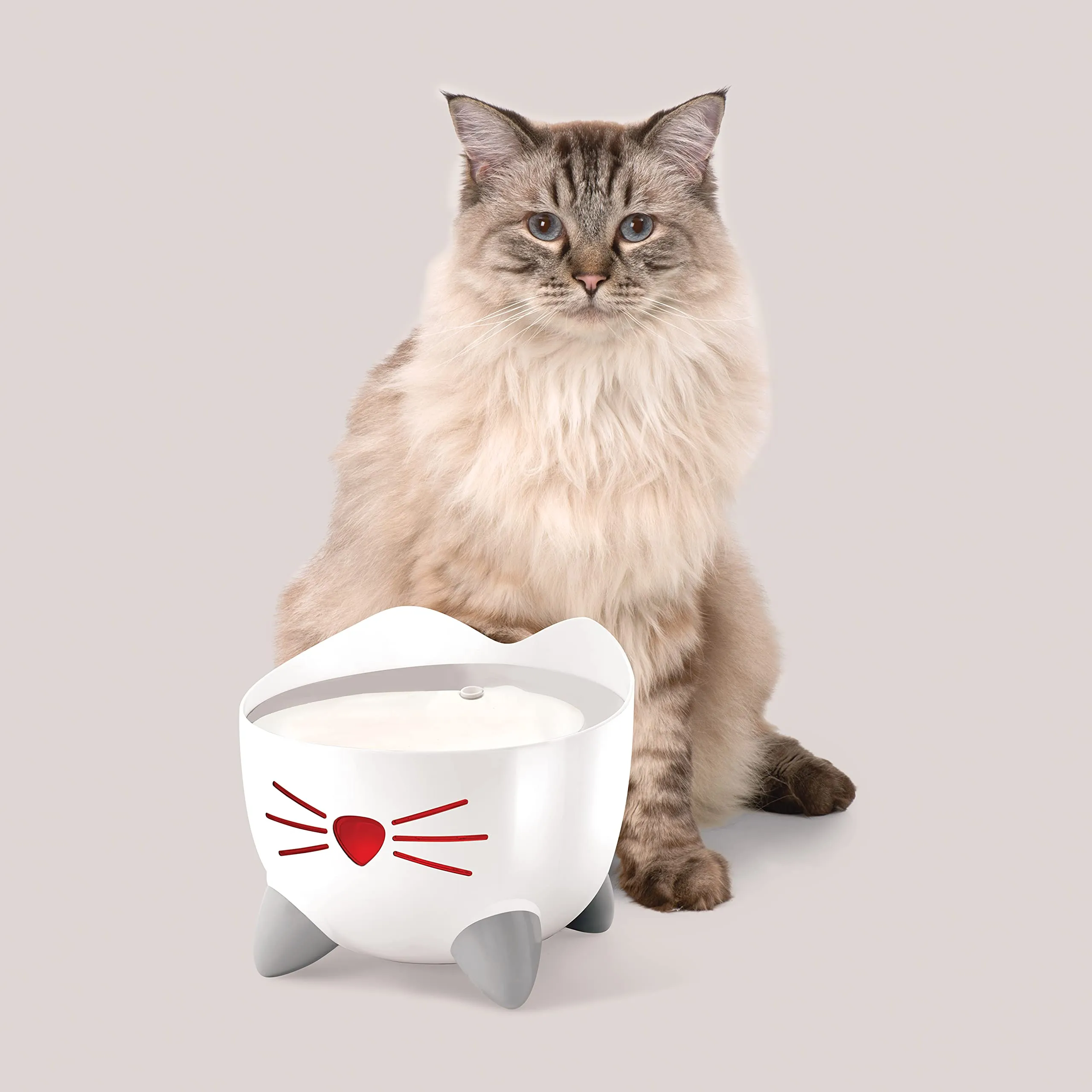 Catit PIXI Fontana per gatti 2,5 l Bianco Acciaio Inox - immagine 5