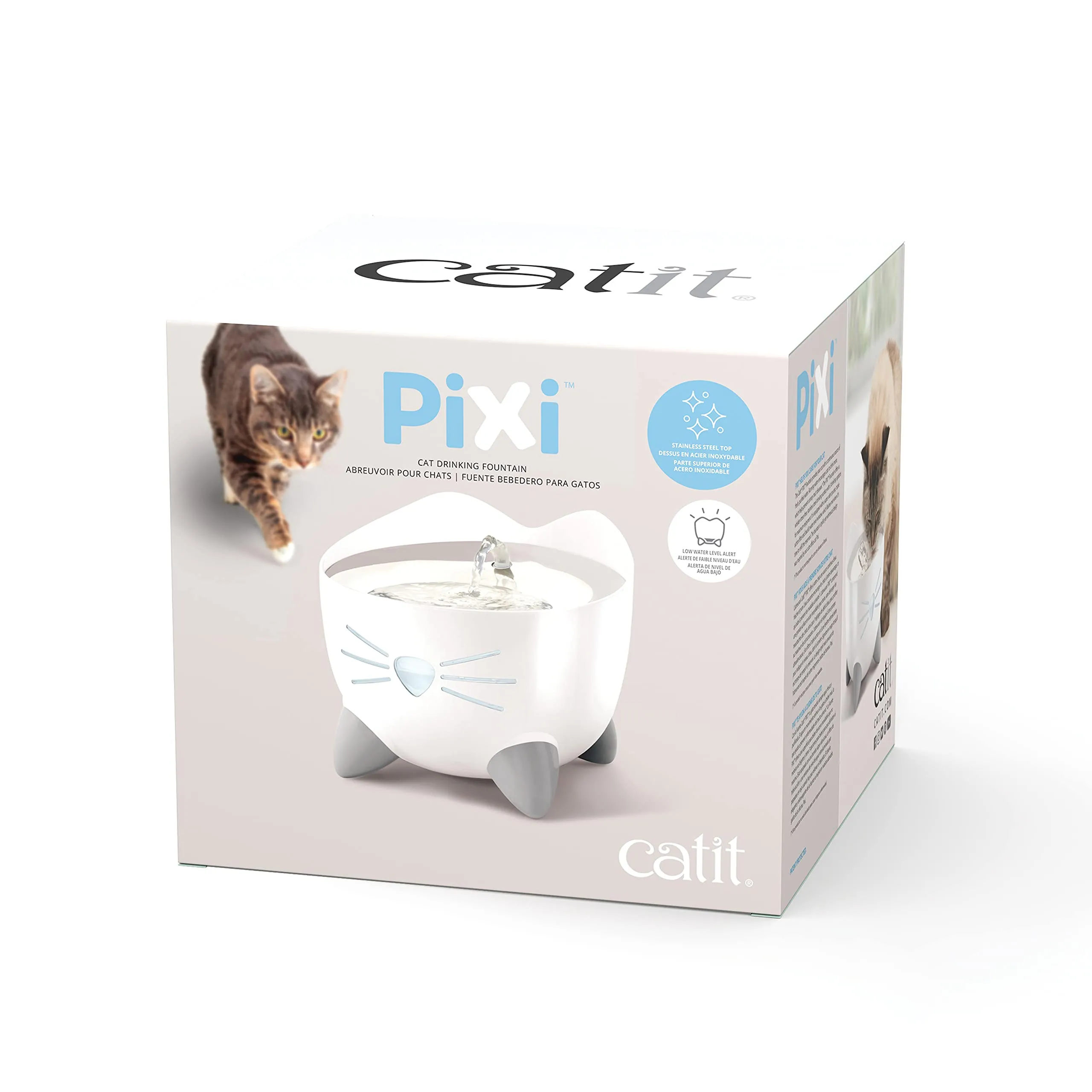 Catit PIXI Fontana per gatti 2,5 l Bianco Acciaio Inox - immagine 7