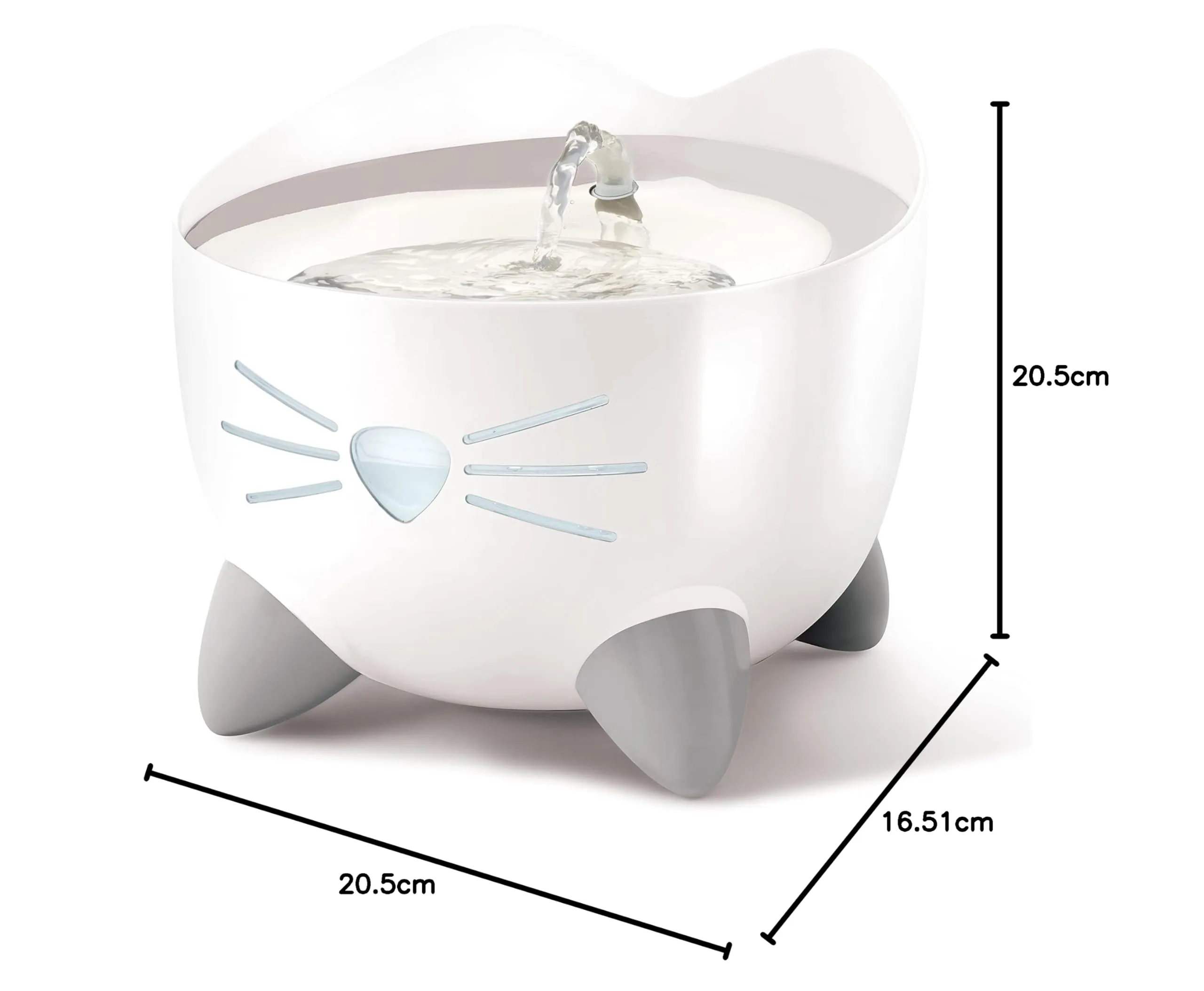 Catit PIXI Fontana per gatti 2,5 l Bianco Acciaio Inox - immagine 8