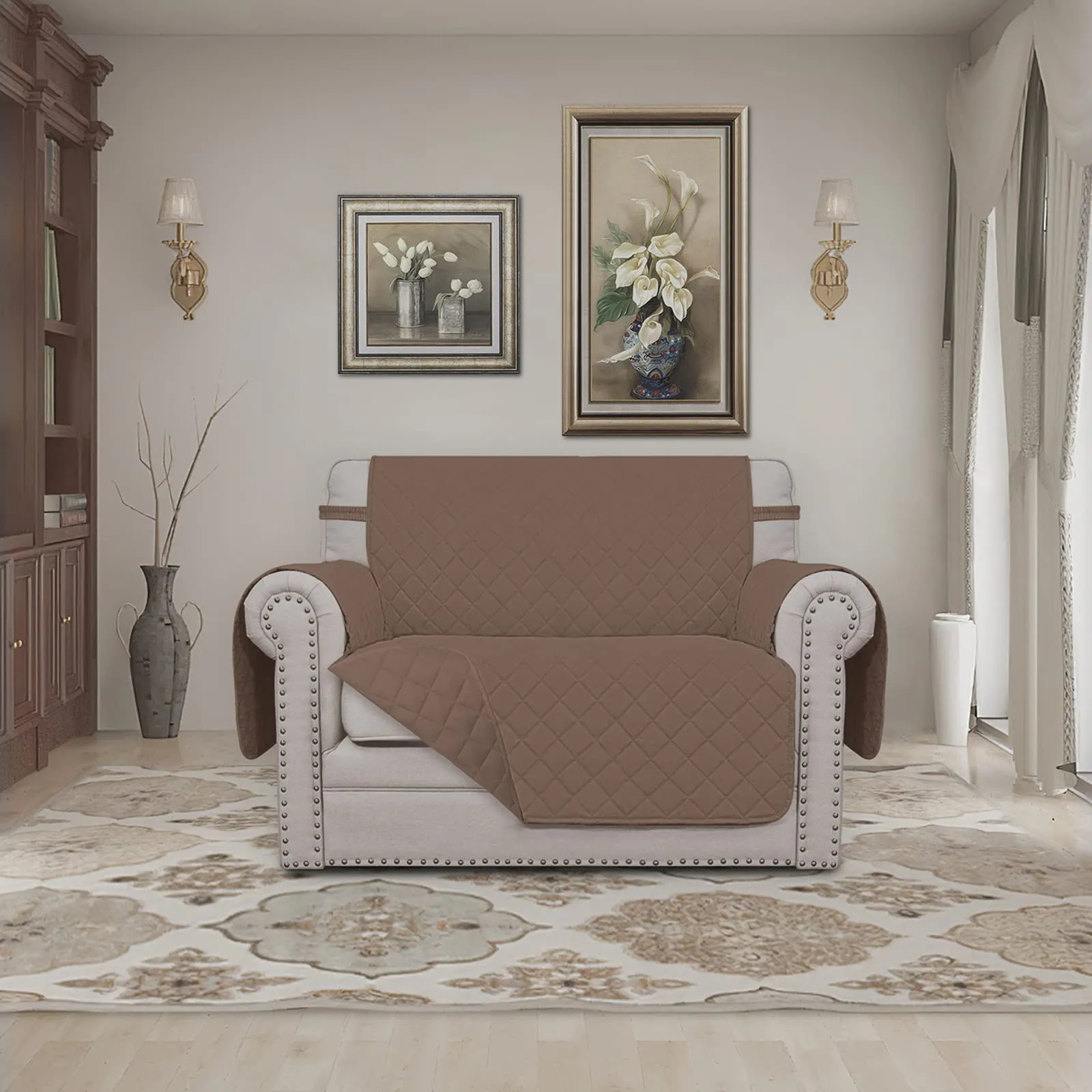 Easy-Going Copridivano Oversize Reversibile e Impermeabile, Marrone/Marrone - immagine 2