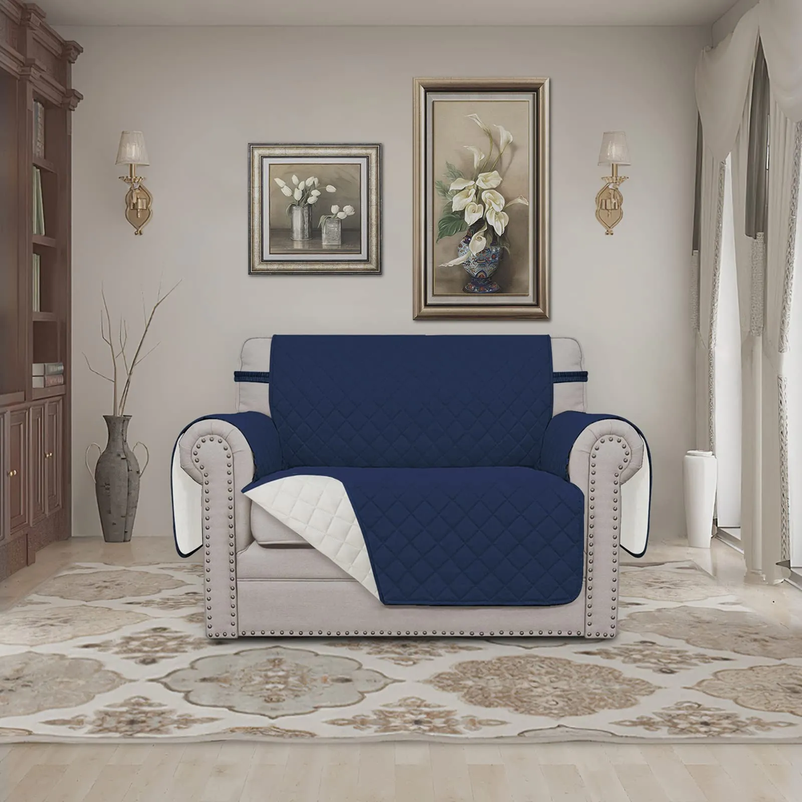 Easy-Going Copridivano Reversibile per Poltrona Extra Large, Blu Navy - immagine 2