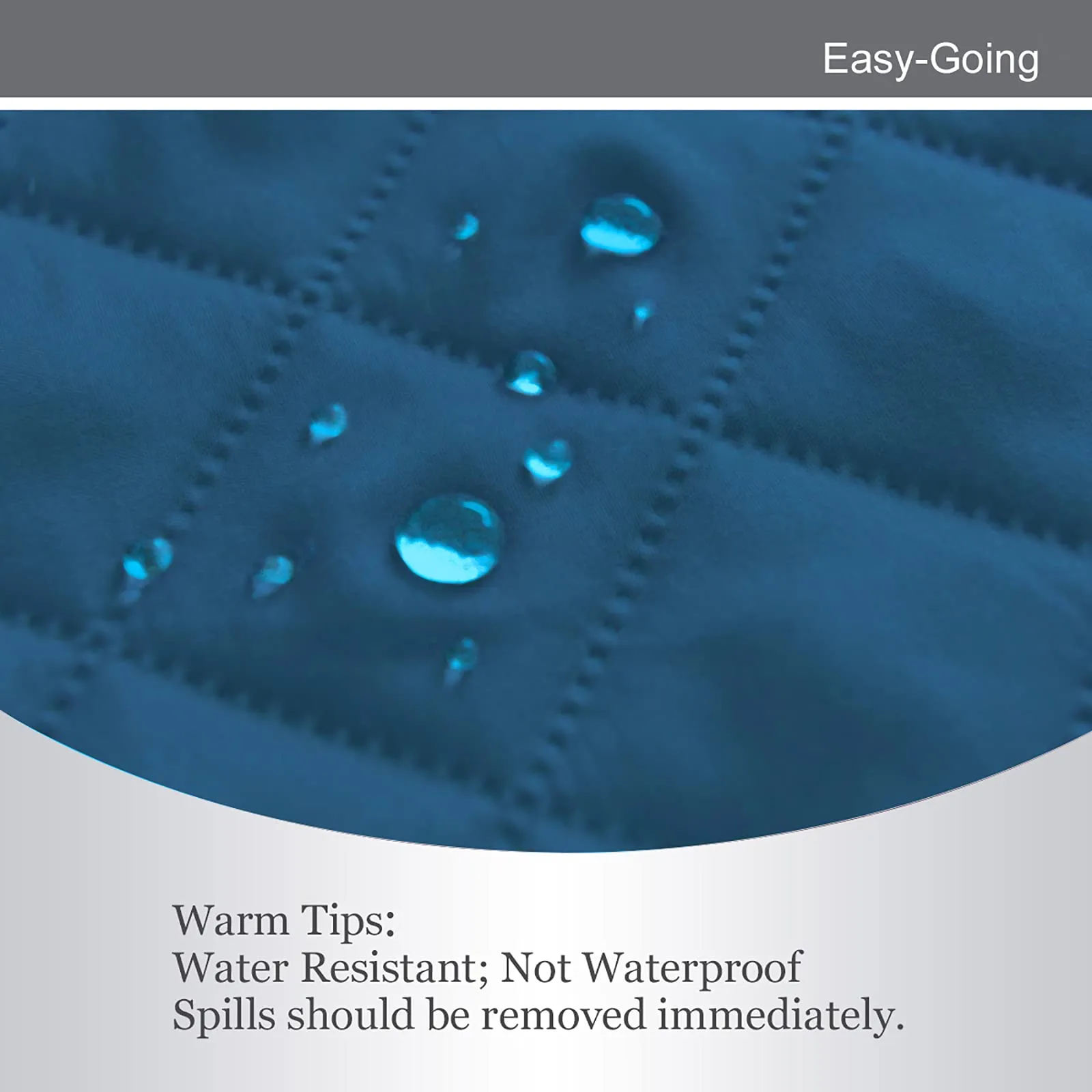 Easy-Going Copridivano per Sedia Sovrdimensionato, Resistente all'Acqua, Reversibile, Blu Pavone/Beige, 71,12 cm - immagine 4