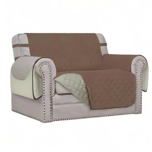 Easy-Going Copridivano Oversize Reversibile e Impermeabile, Marrone/Beige - immagine 8