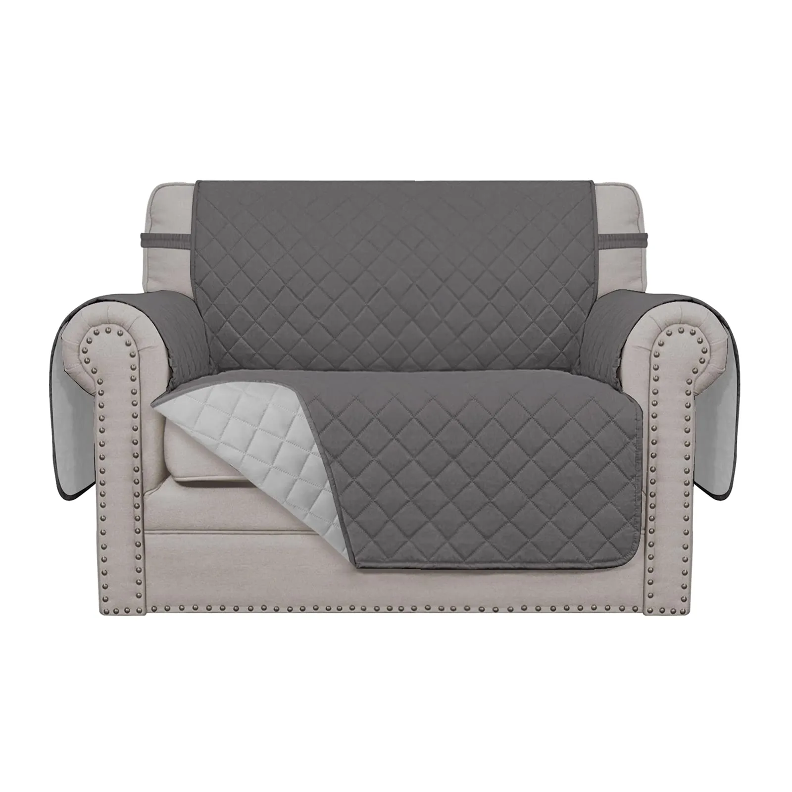 Easy-Going Copridivano Oversize Reversibile Impermeabile, Grigio/Grigio Chiaro - immagine 1
