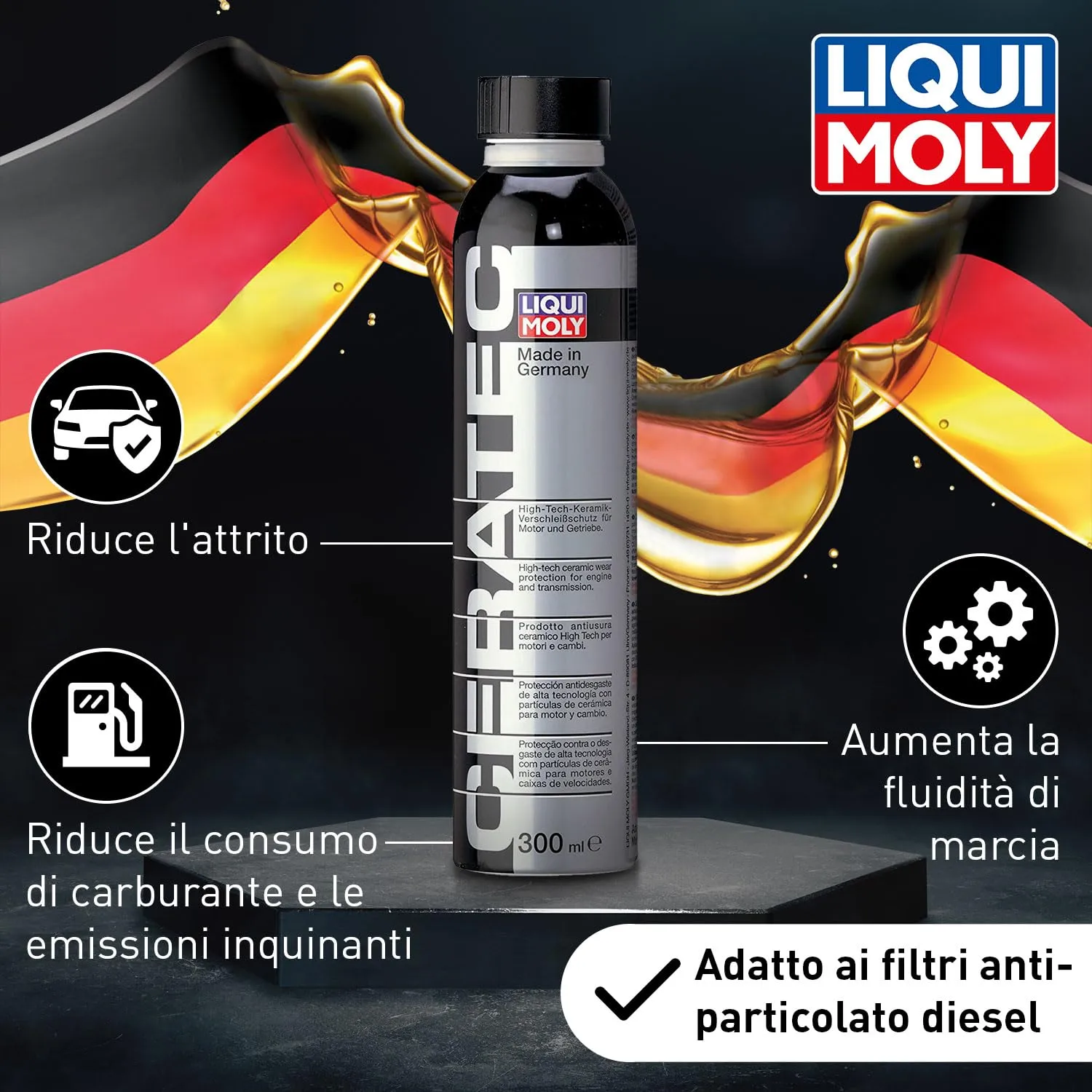 Liqui Moly Cera Tec 3721 Additivo ceramico per olio motori a benzina e diesel, 300 ml - immagine 2