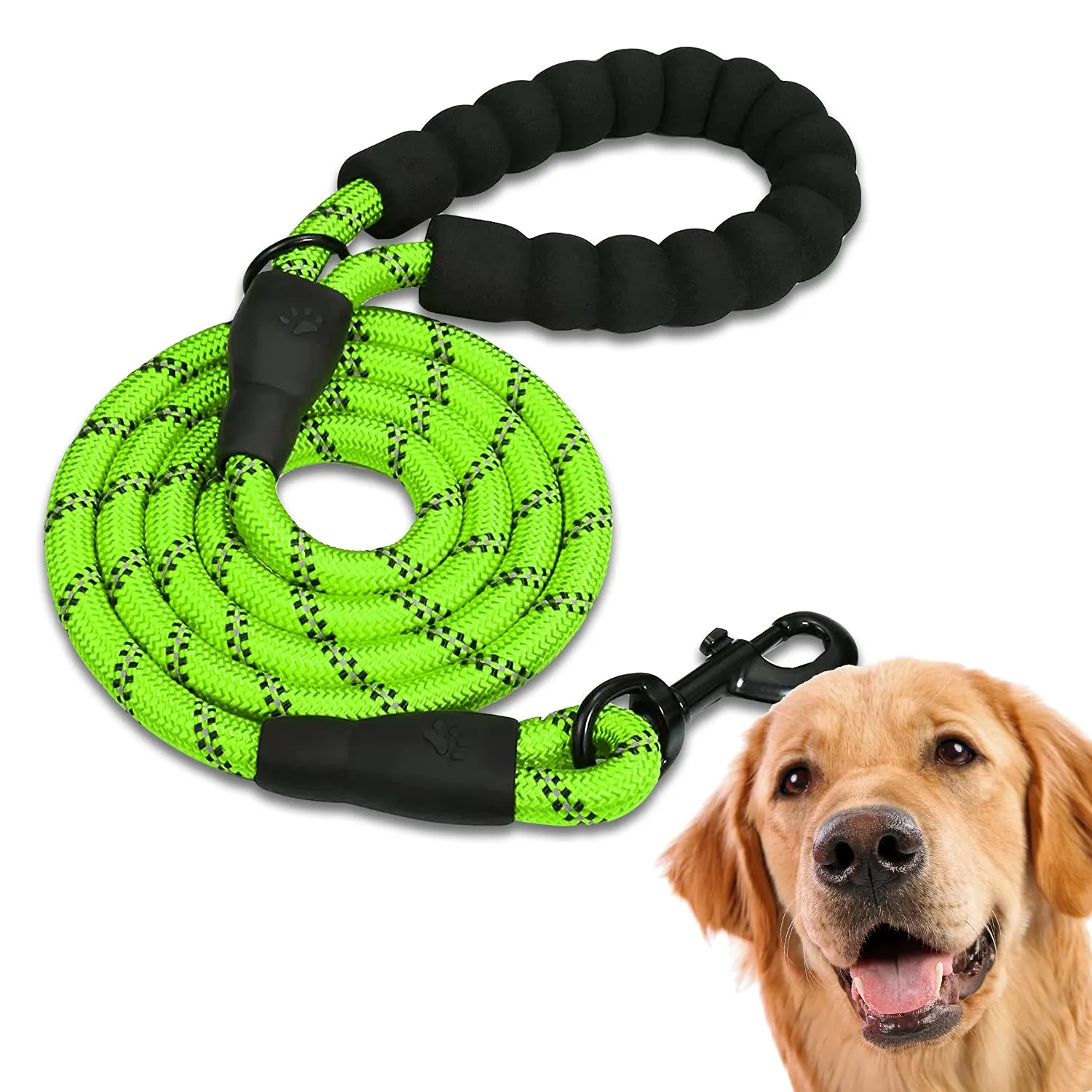 Edipets Guinzaglio per Cani Riflettente con Impugnatura Imbottita, 2.2 m, Verde - immagine 1