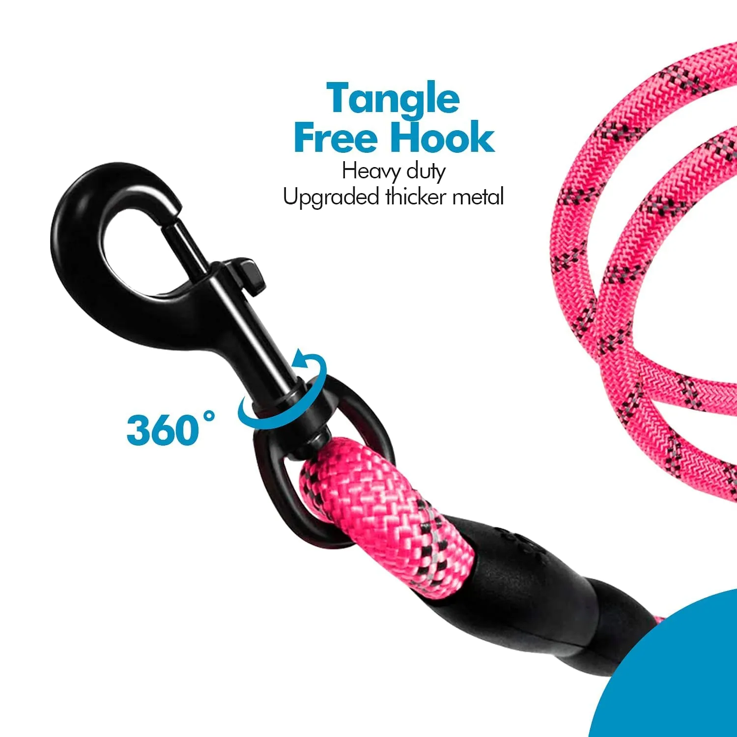 Edipets Guinzaglio per Cani Riflettente con Impugnatura Imbottita, 1.5 m, Rosa - immagine 4