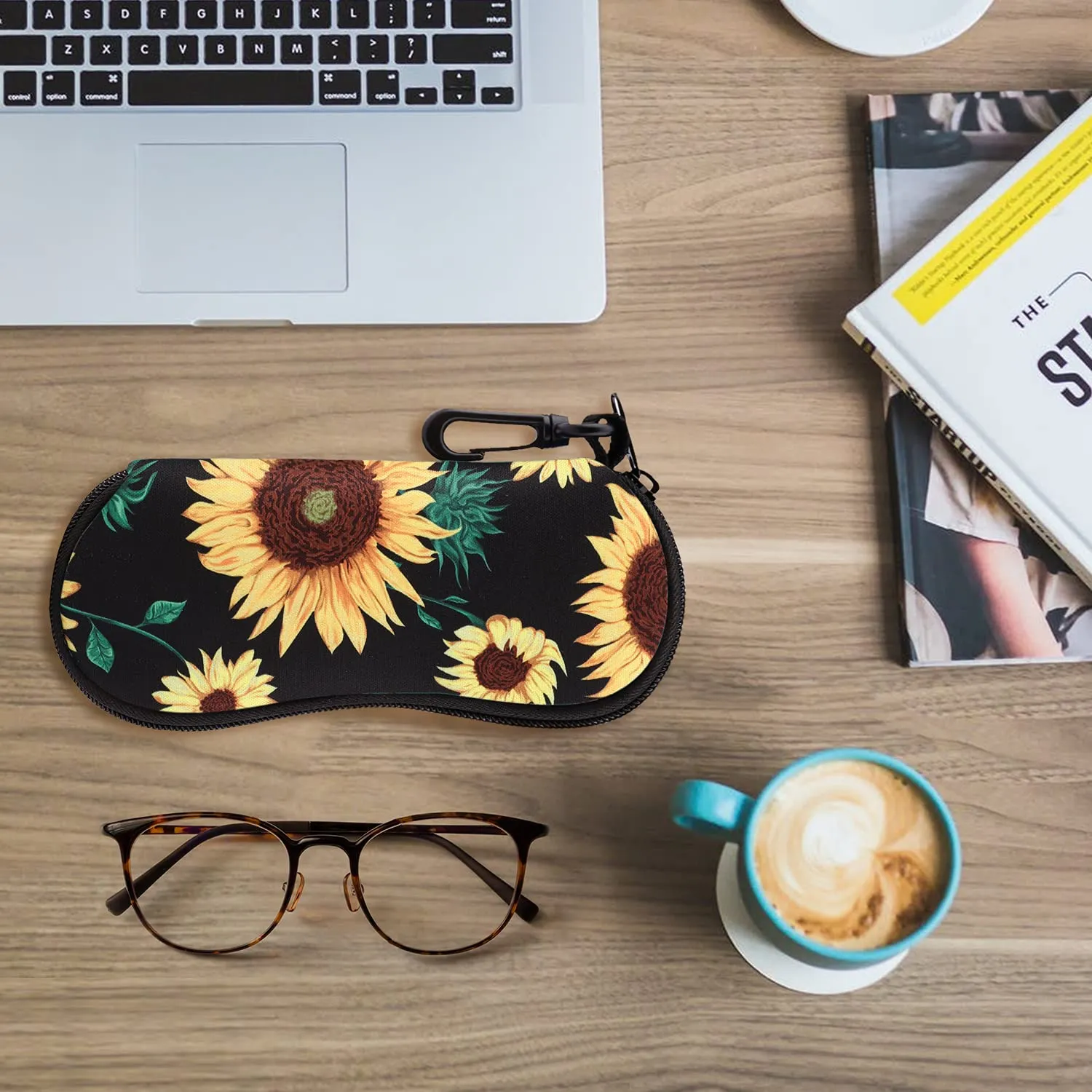 MoKo Custodia per Occhiali in Neoprene con Clip da Cintura, Girasole - immagine 7
