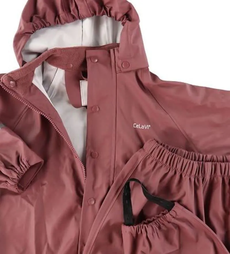 Celavi Basic PU Rain Set, Rose Brown, 110 Unisex-Bambini - immagine 4