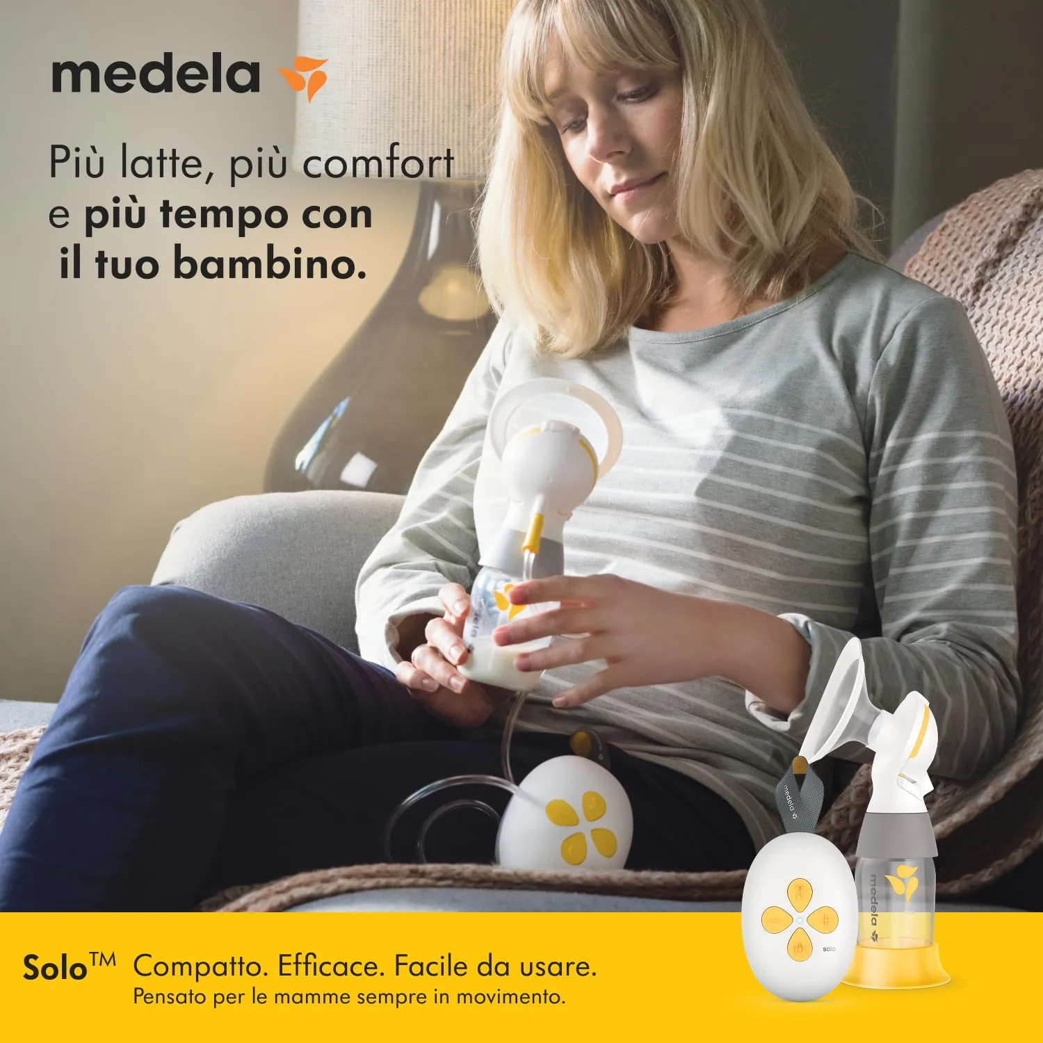 Medela Solo Tiralatte Elettrico Singolo con Coppa PersonalFit Flex e Tecnologia 2-Phase Expression - immagine 2