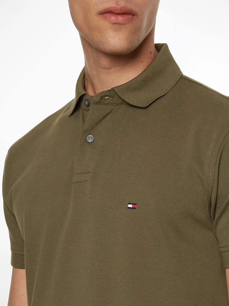 Tommy Hilfiger Polo Maniche Corte Regular Fit, Verde Army Green, XL - immagine 4