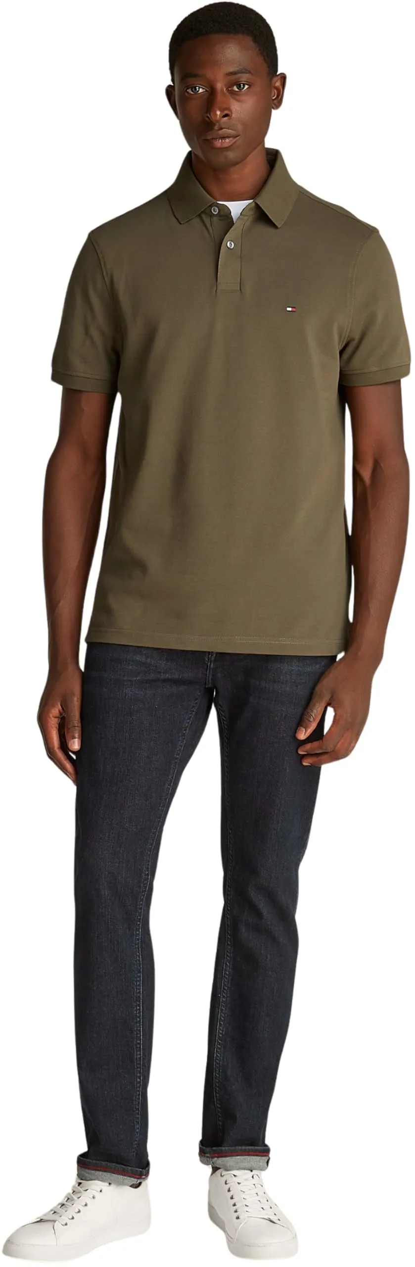 Tommy Hilfiger Polo Maniche Corte Regular Fit, Verde Army Green, XL - immagine 5