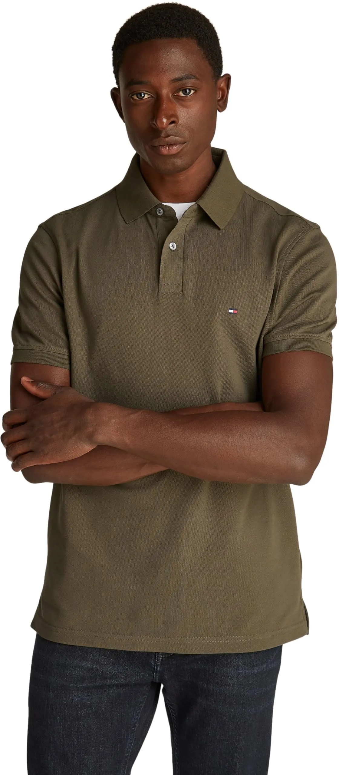 Tommy Hilfiger 1985 Regular Fit Polo Shirt, Army Green, S - immagine 1
